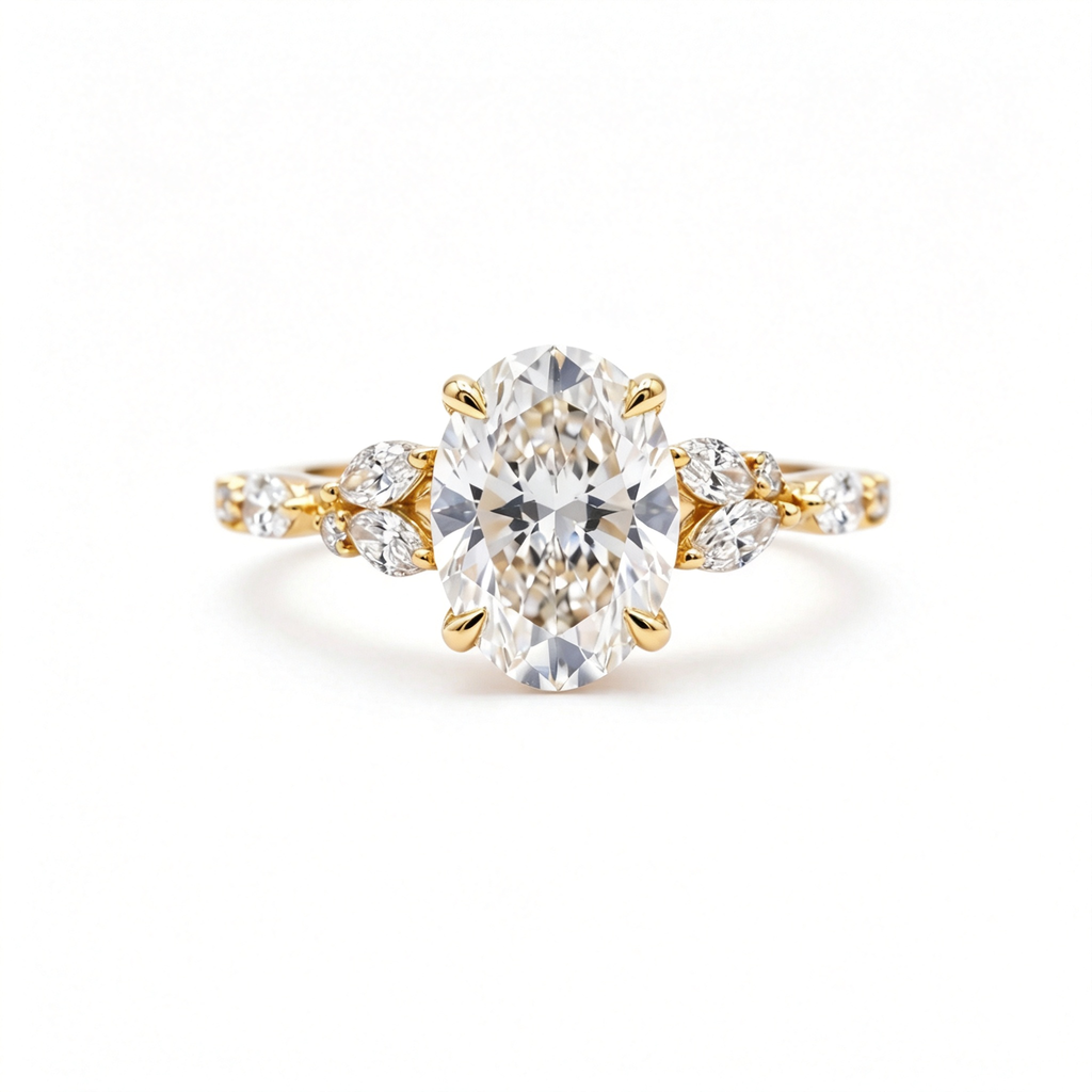 LUCERARO Engagement | Oval Cluster Diamond Ring - ER01608