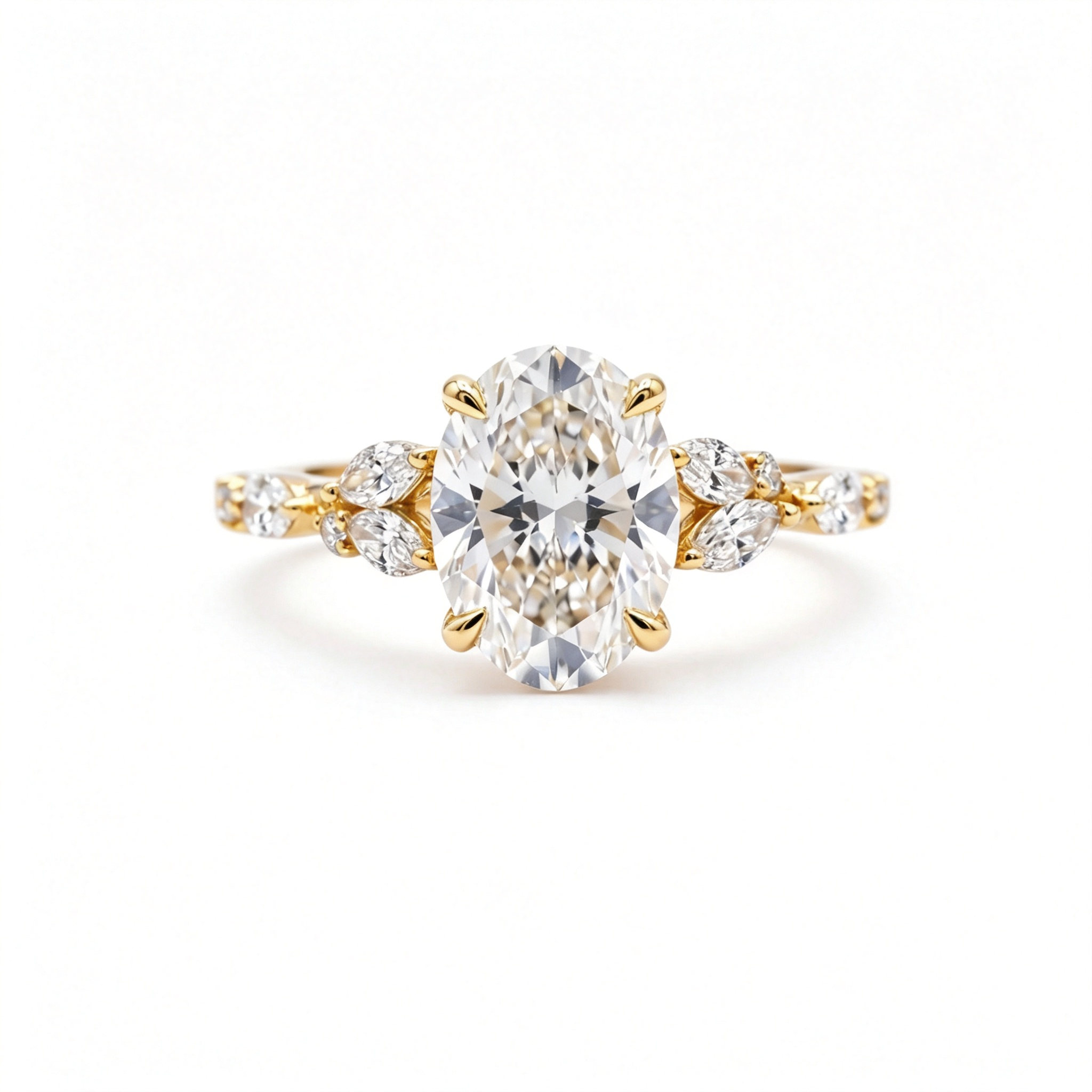 LUCERARO Engagement | Oval Cluster Diamond Ring - ER01608