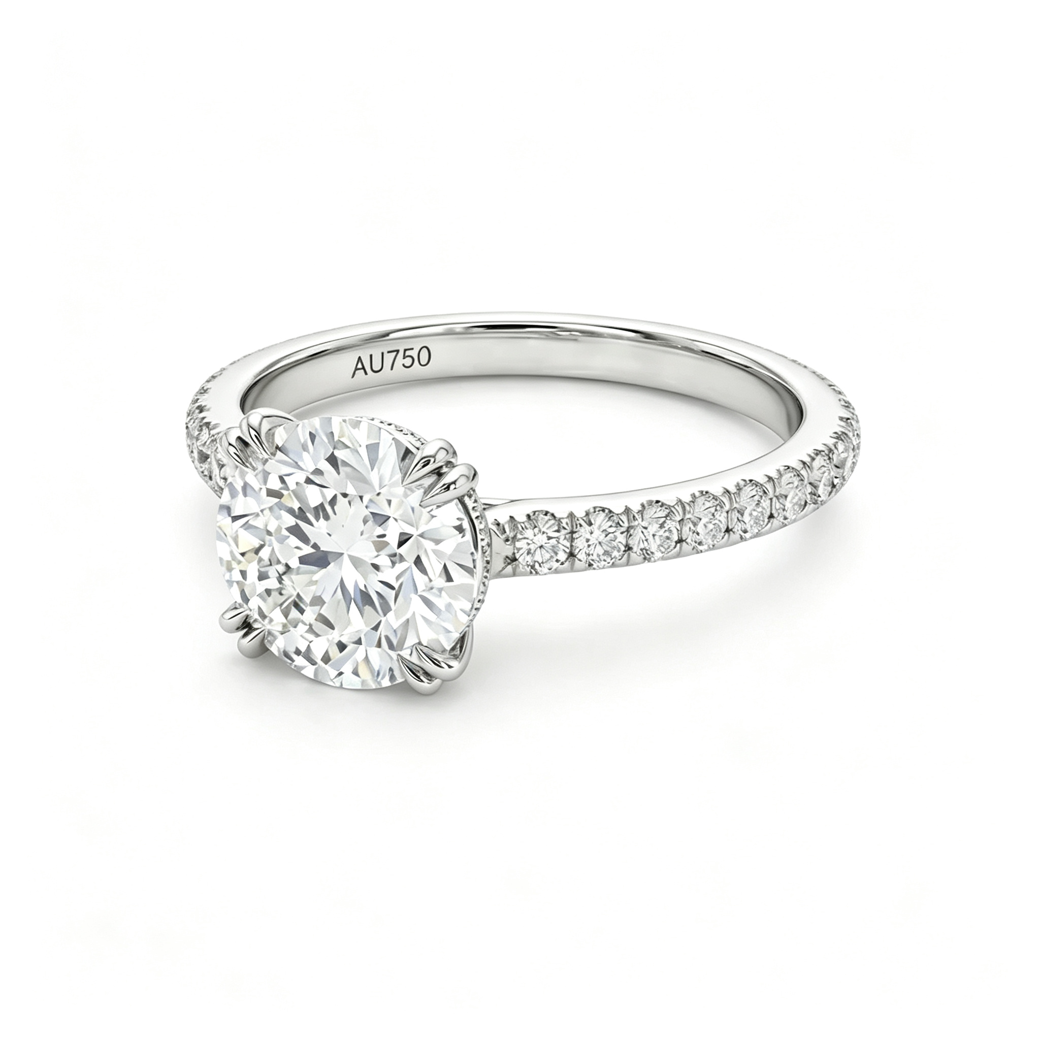 LUCERARO Engagement | Round Hidden Halo Diamond Ring - ER01736