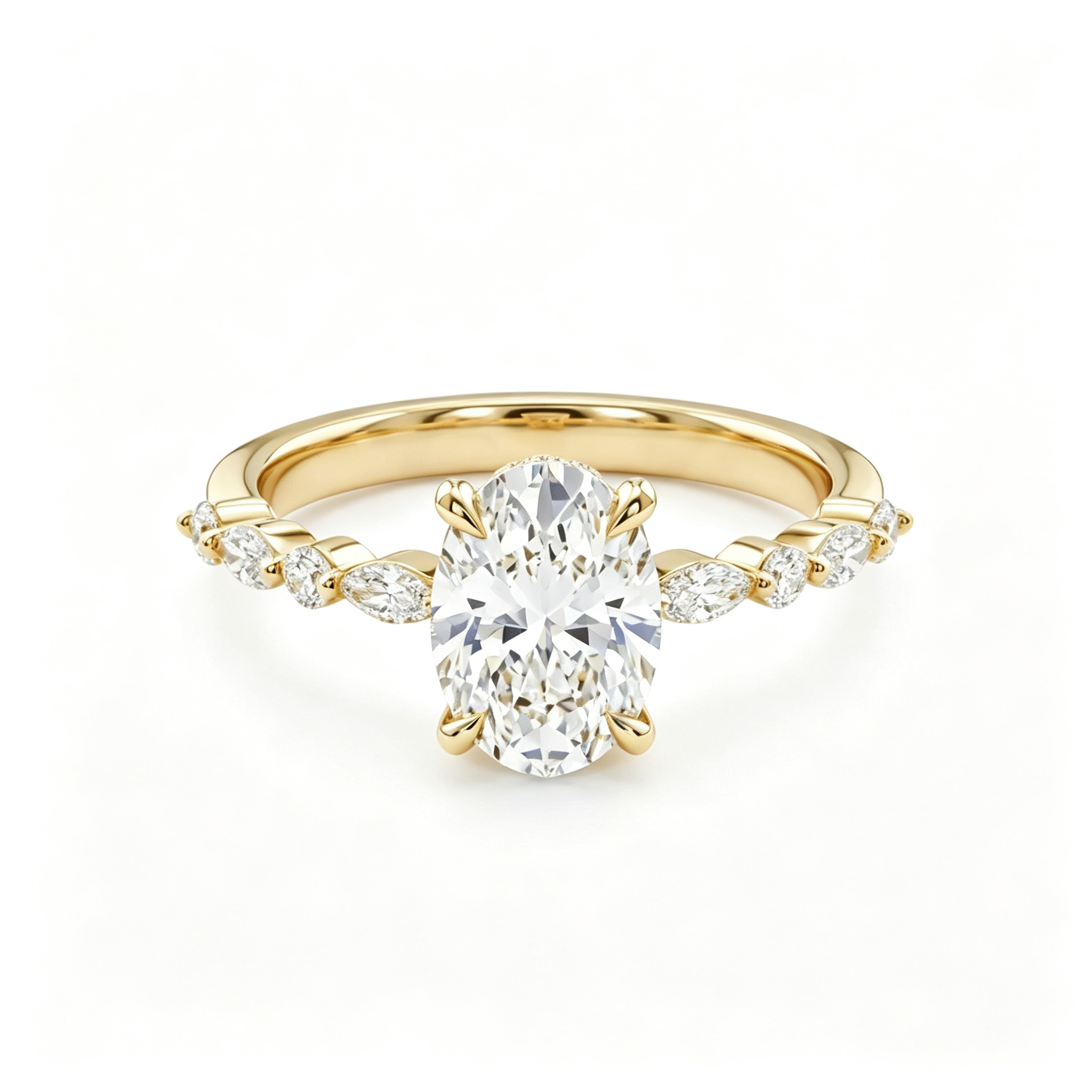 LUCERARO Engagement | Oval Solitaire Diamond Ring - ER01632