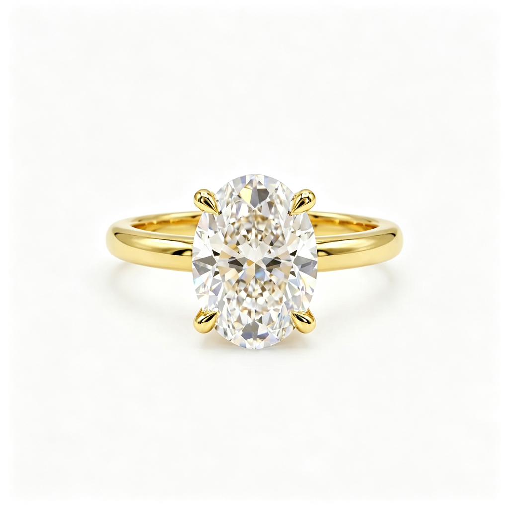 LUCERARO Engagement | Oval Solitaire Diamond Ring - ER01544