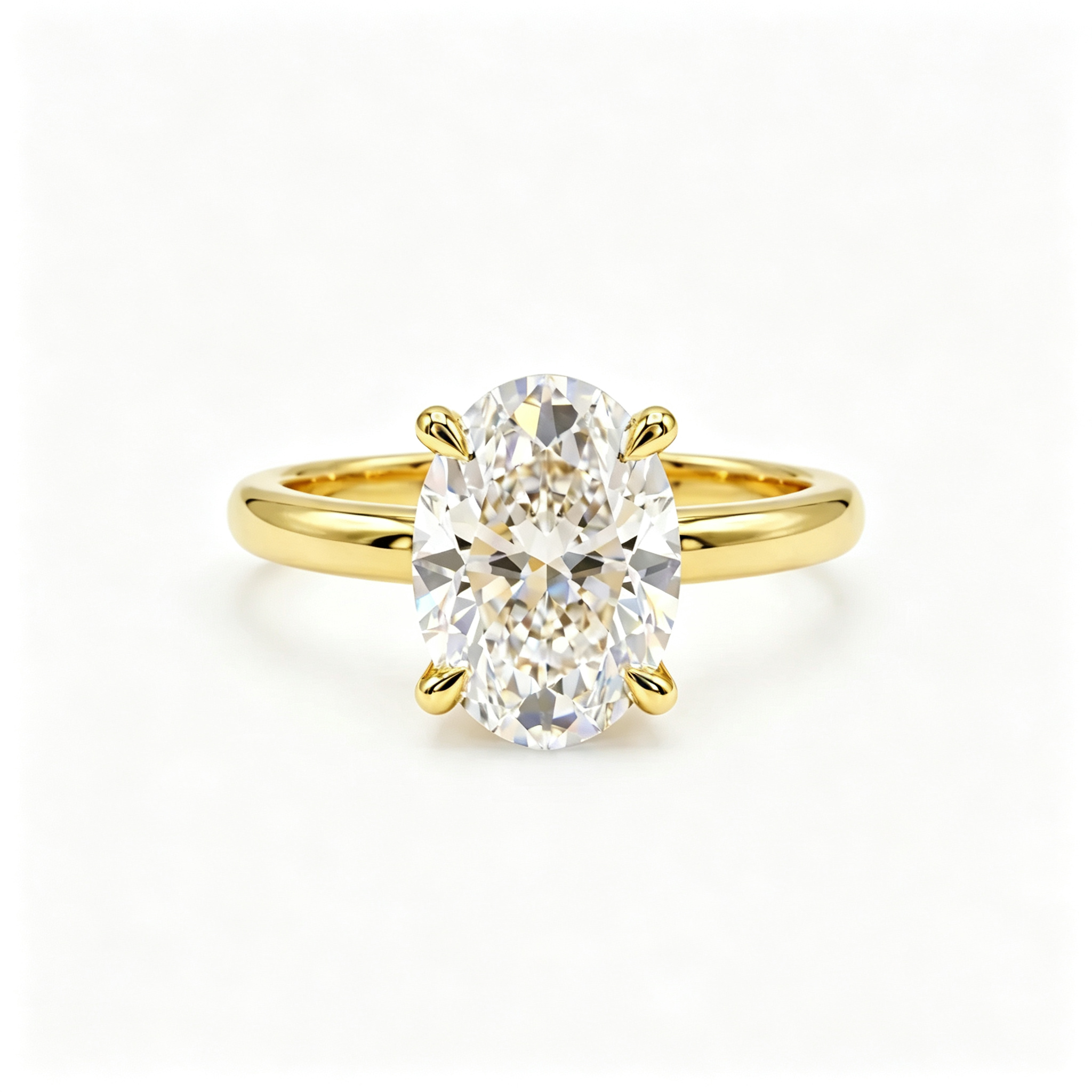 LUCERARO Engagement | Oval Solitaire Diamond Ring - ER01544