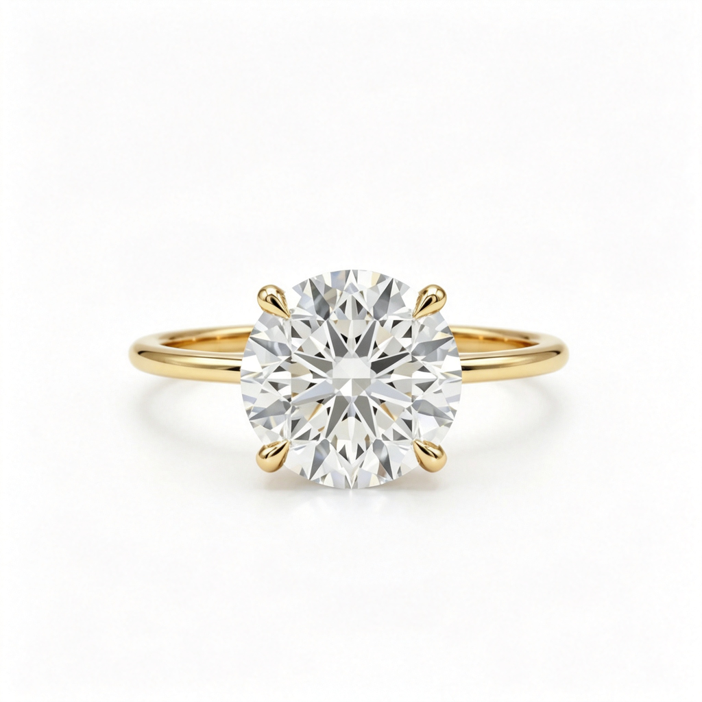 LUCERARO Engagement | Round Brilliant Signature Solitaire Diamond Ring - ER01216