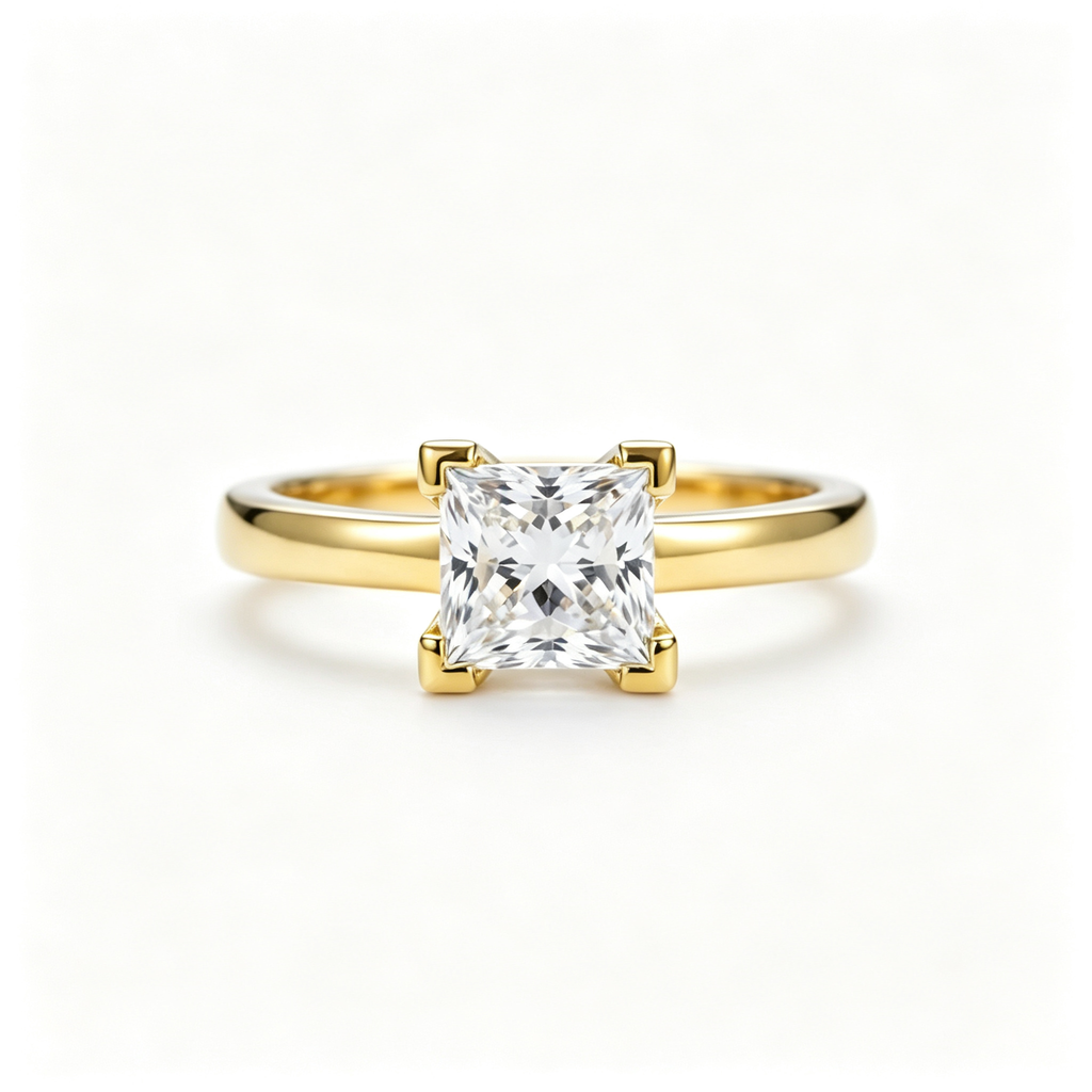 LUCERARO Engagement | Princess Solitaire Diamond Ring - ER01480
