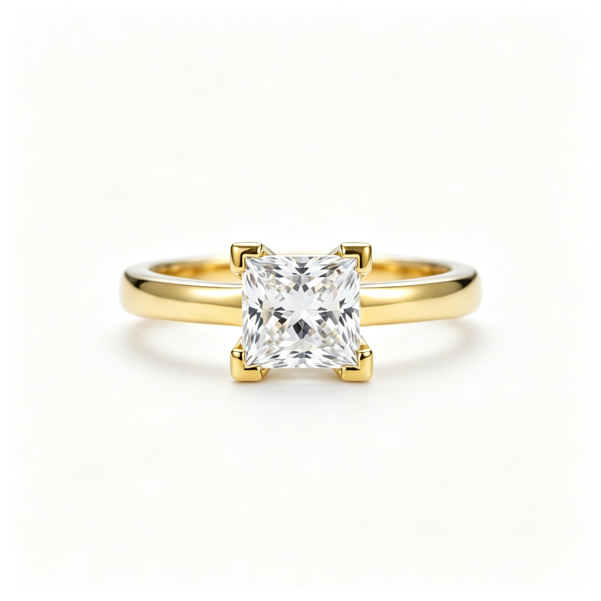 LUCERARO Engagement | Princess Solitaire Diamond Ring - ER01480