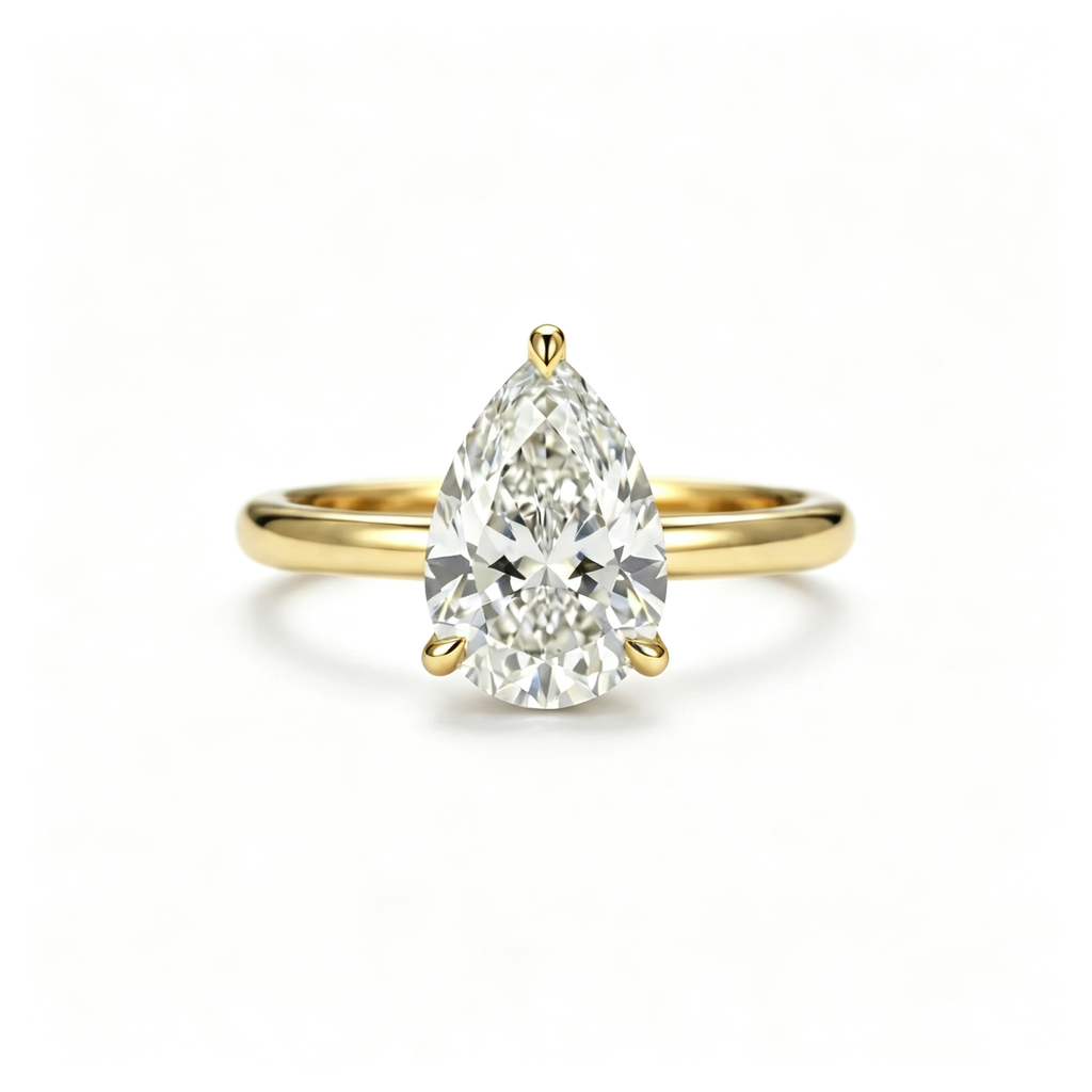 LUCERARO Engagement | Pear Cut Solitaire Diamond Ring - ER01616