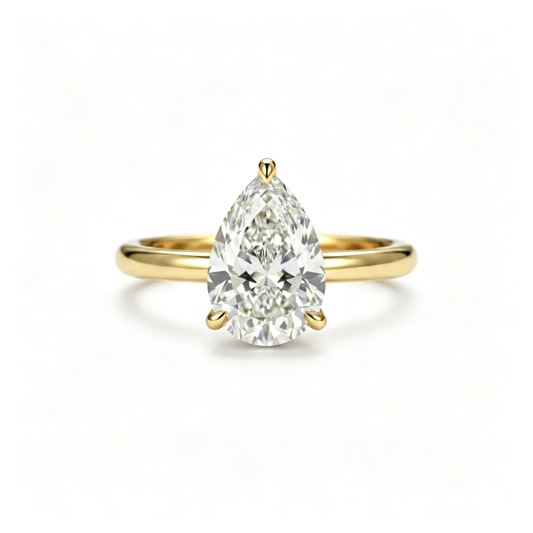 LUCERARO Engagement | Pear Cut Solitaire Diamond Ring - ER01616