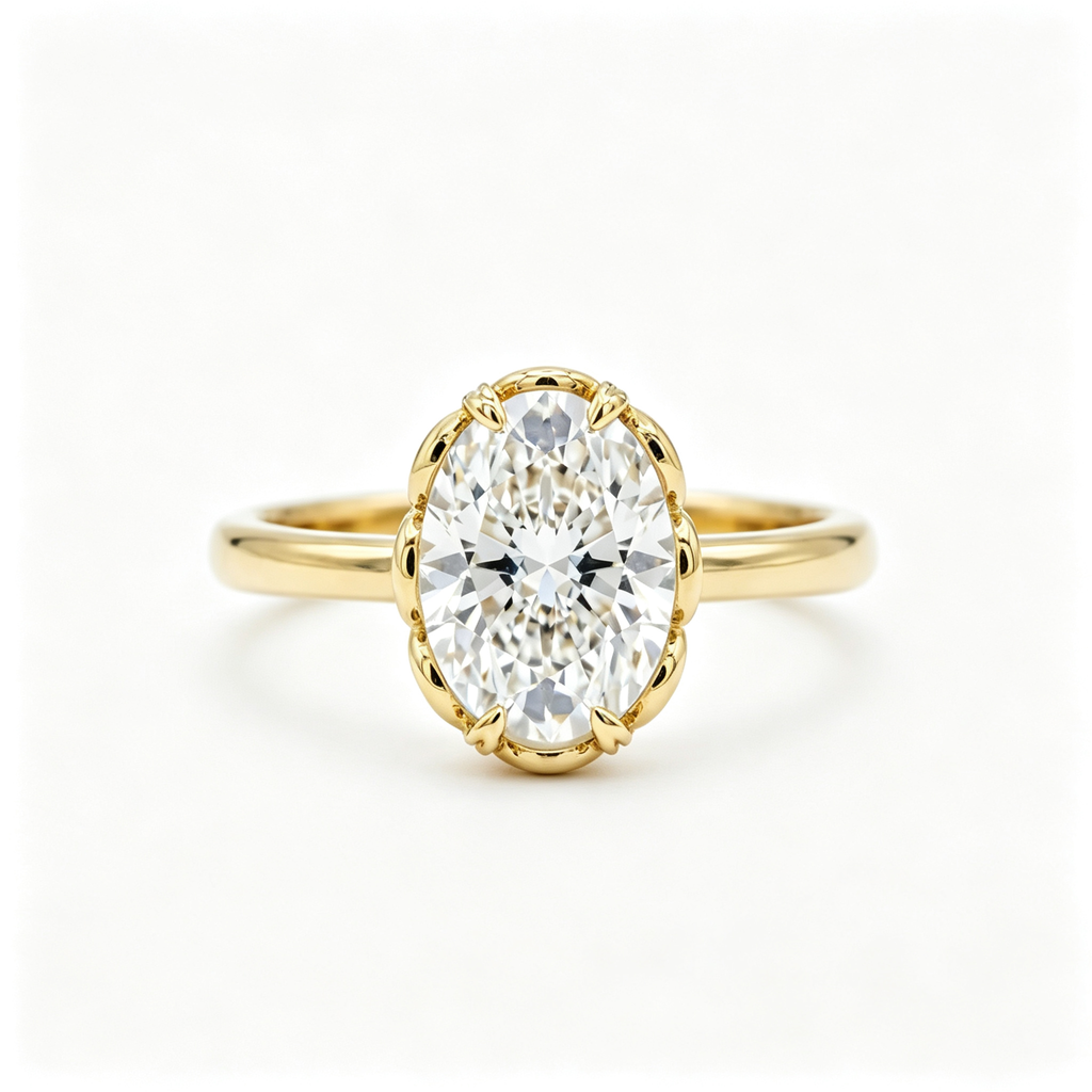 LUCERARO Engagement | Oval Halo Diamond Ring - ER01704