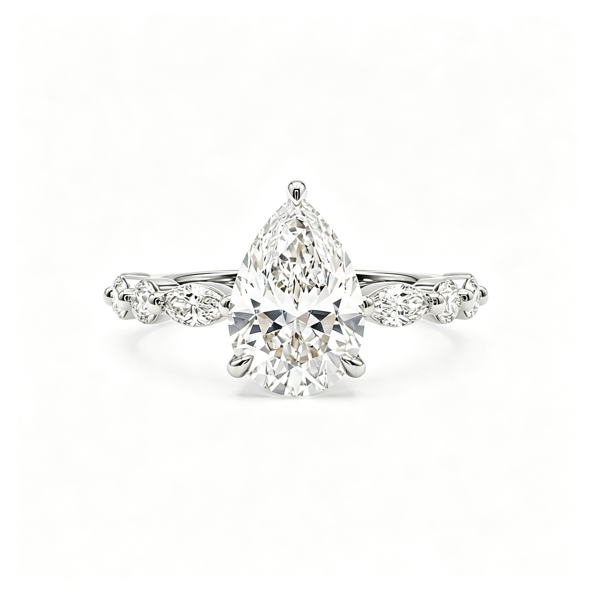 LUCERARO Engagement | Pear Solitaire Diamond Ring - ER01144