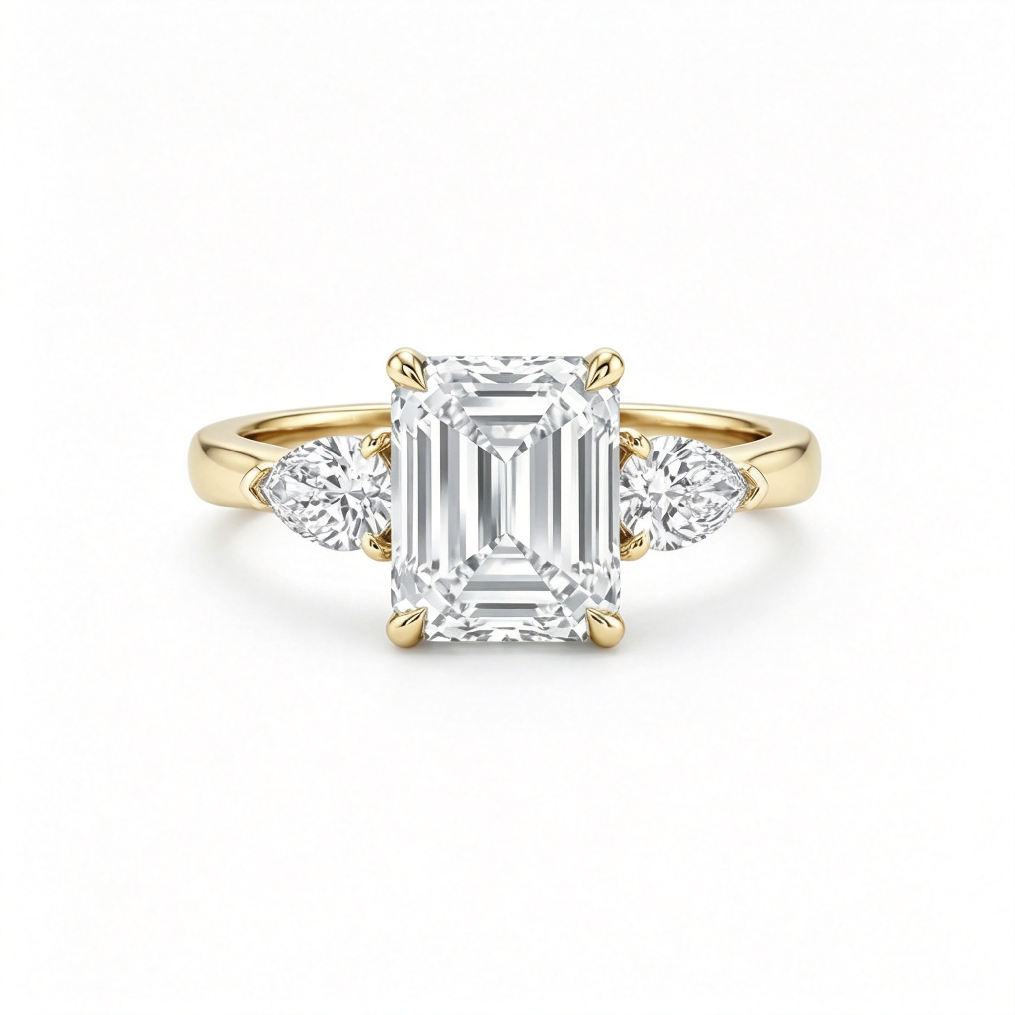 LUCERARO Engagement | Emerald Diamond Ring - ER01544
