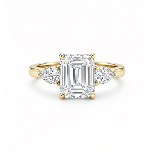 LUCERARO Engagement | Emerald Diamond Ring - ER01544