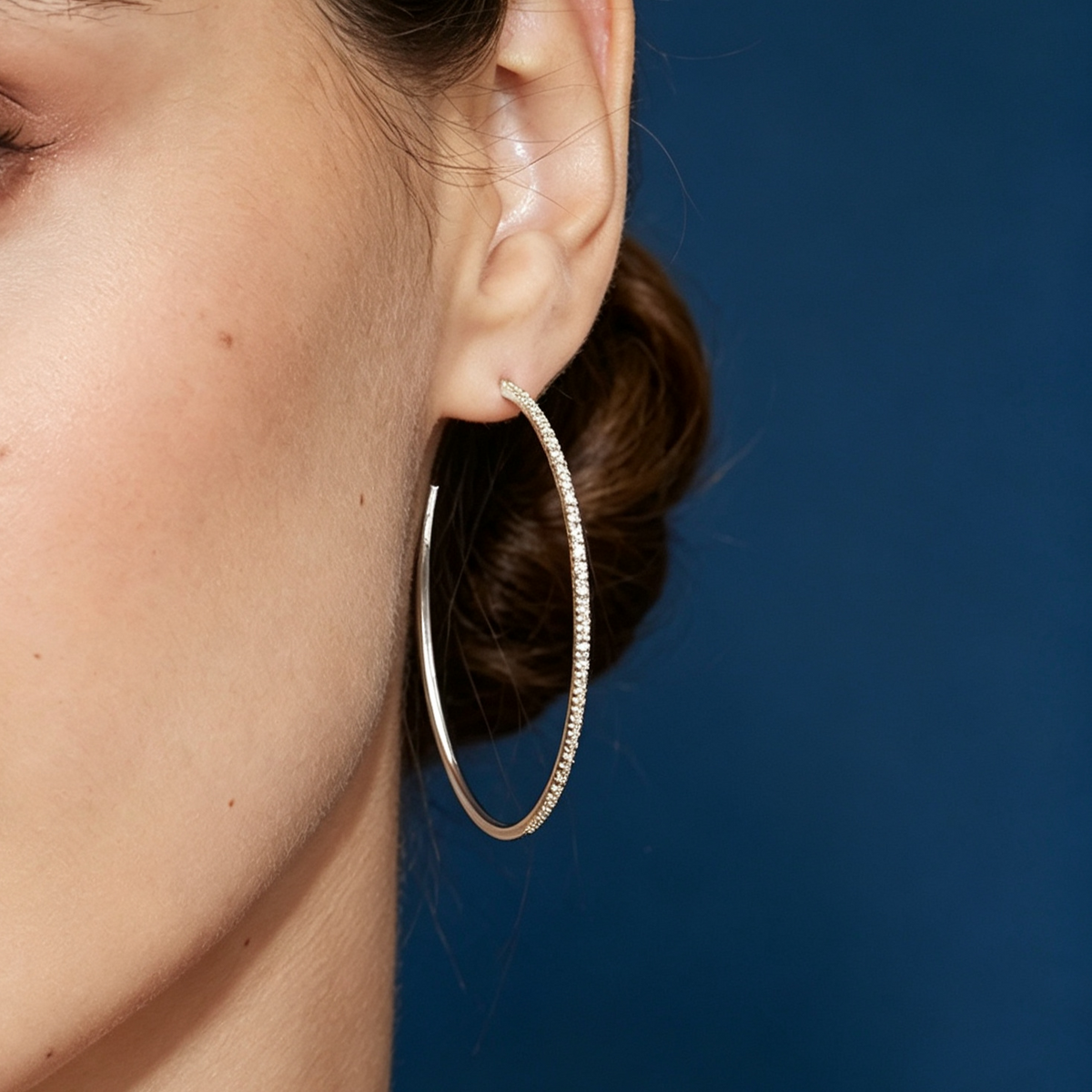 LUCERARO Earrings | Large Diamond Hoop Earrings - JE01950