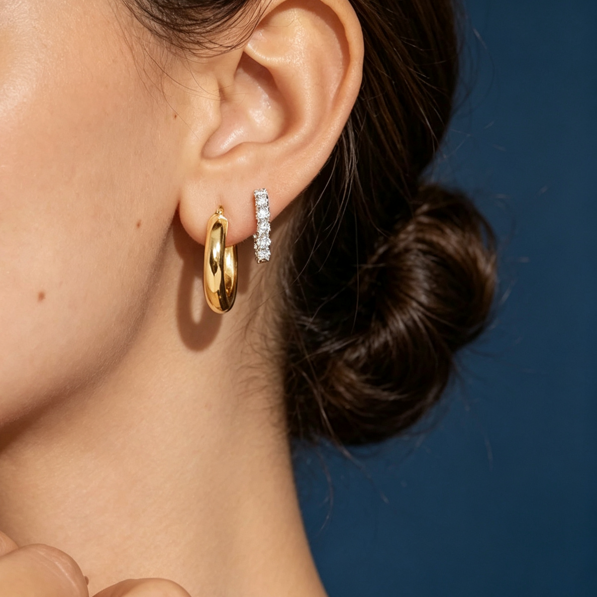 LUCERARO Earrings | Diamond Huggie Earrings - JE01450