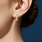 LUCERARO Earrings | Luxe Diamond Huggie Earrings - JE01450