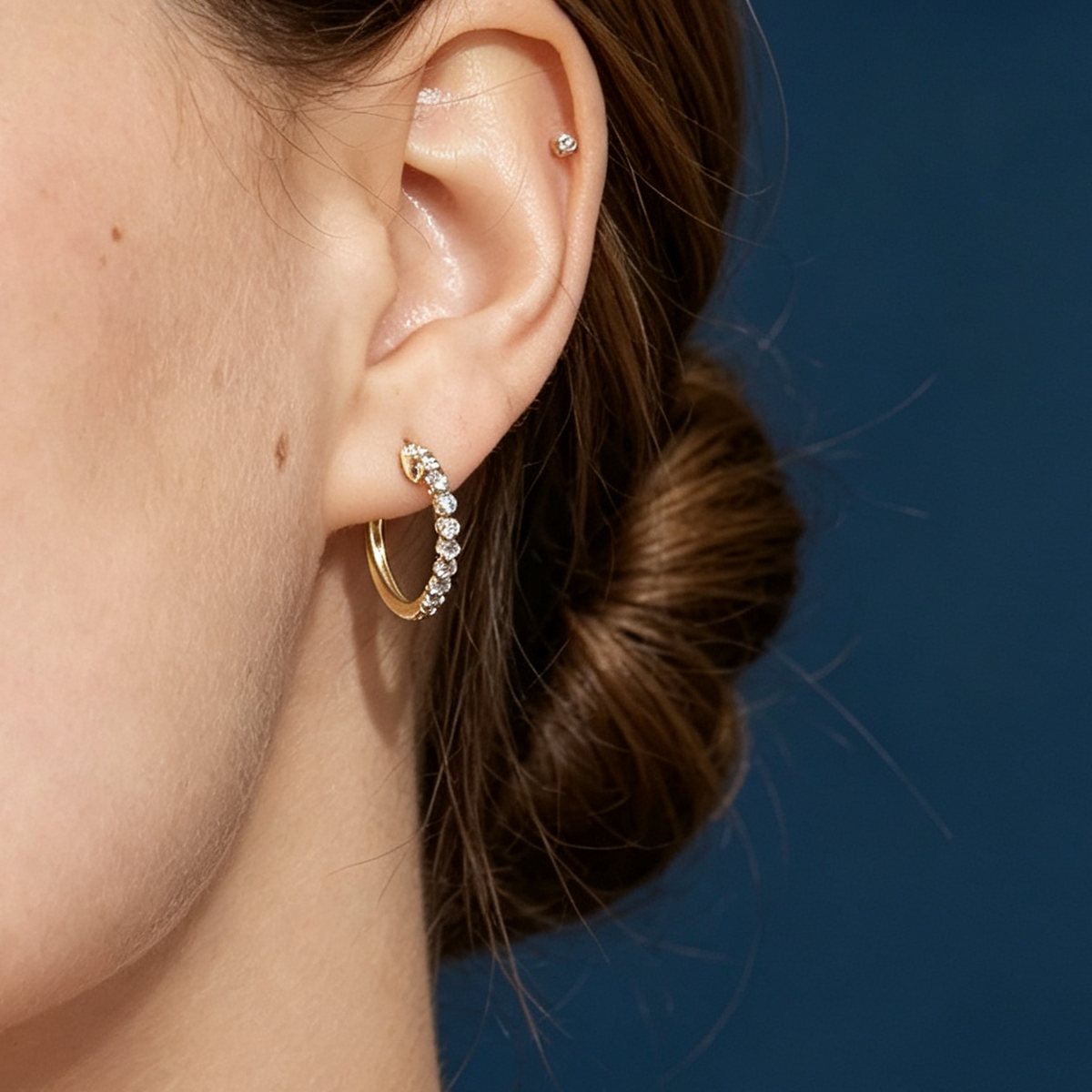LUCERARO Earrings | Diamond Hoop Earrings - JE01275