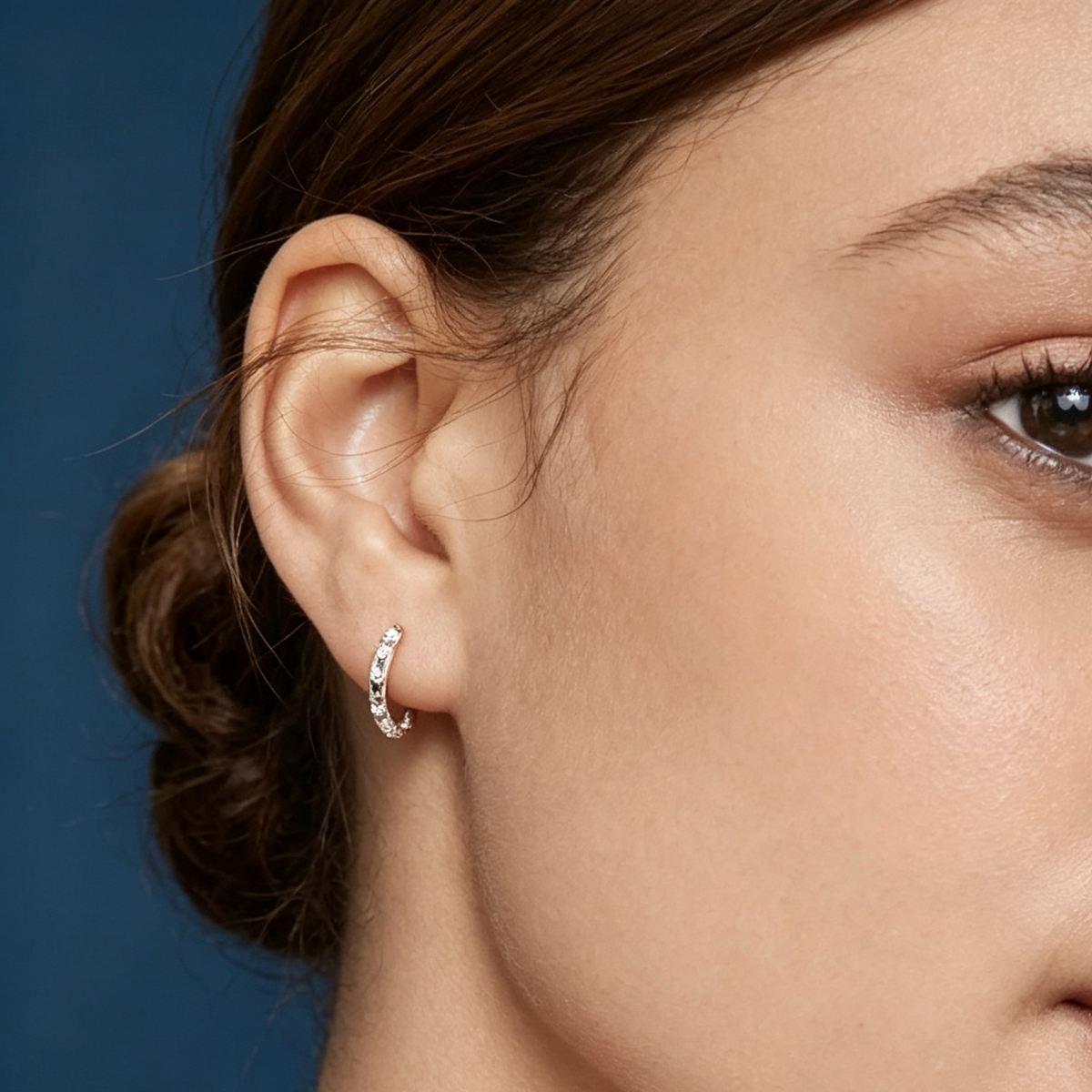 LUCERARO Earrings | Diamond Hoop Earrings - JE00595