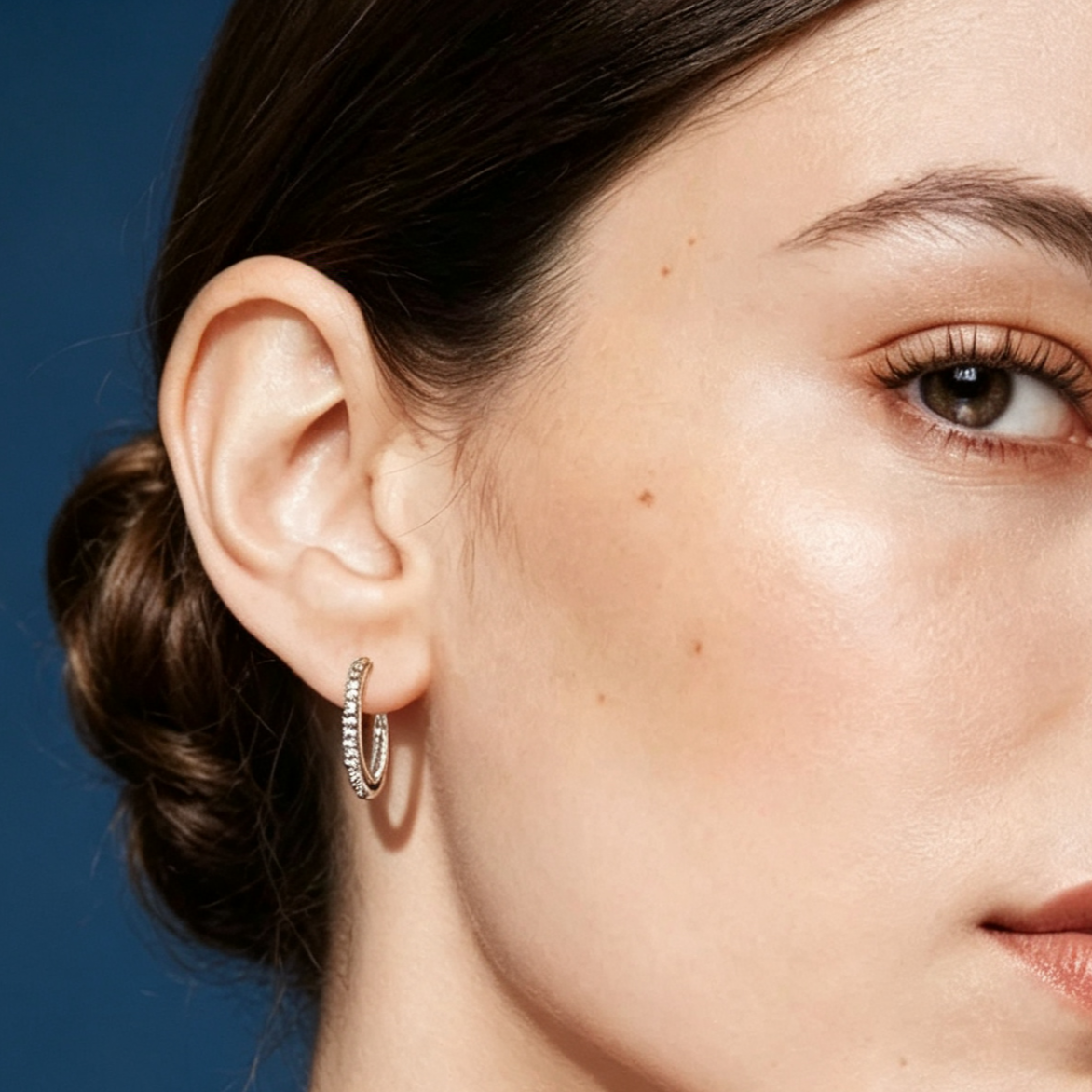 LUCERARO Earrings | Diamond Hoop Earrings - JE00598