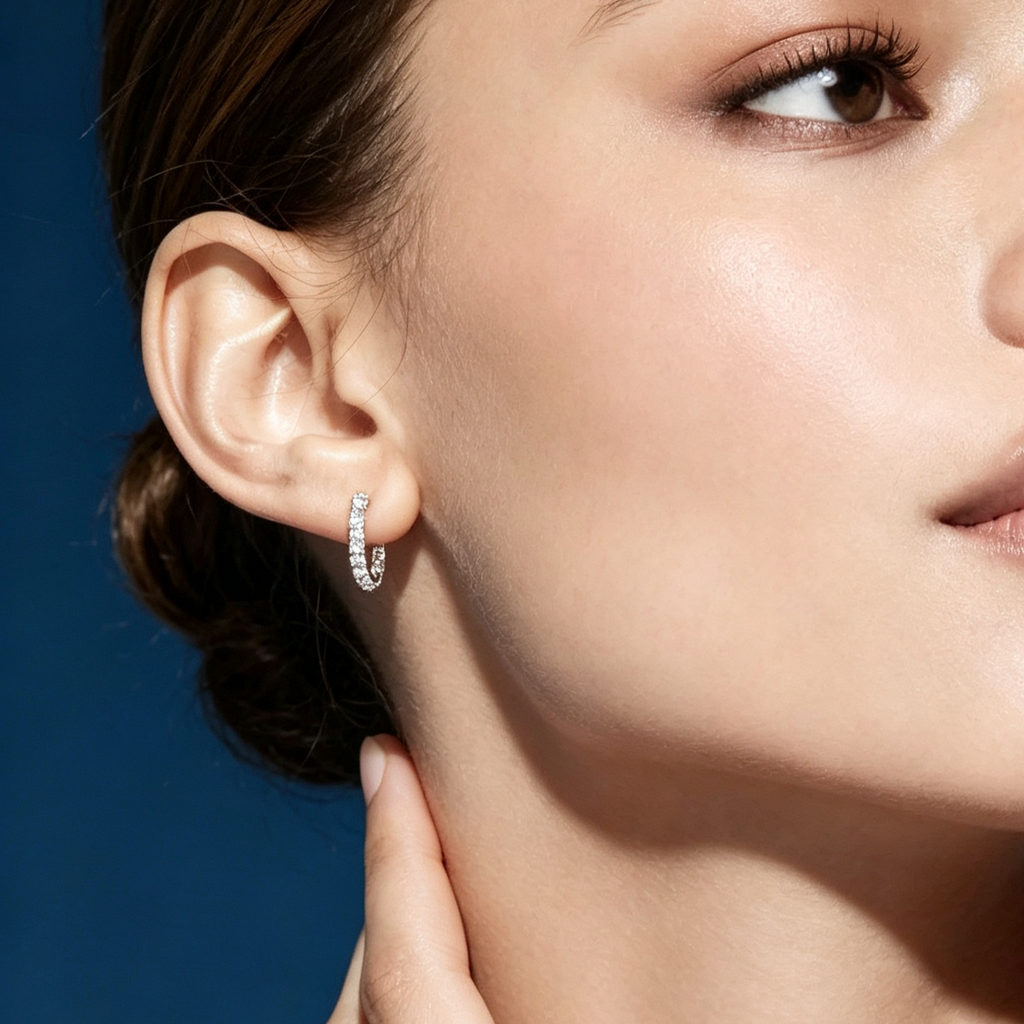 LUCERARO Earrings | Diamond Huggie Earrings - JE01450