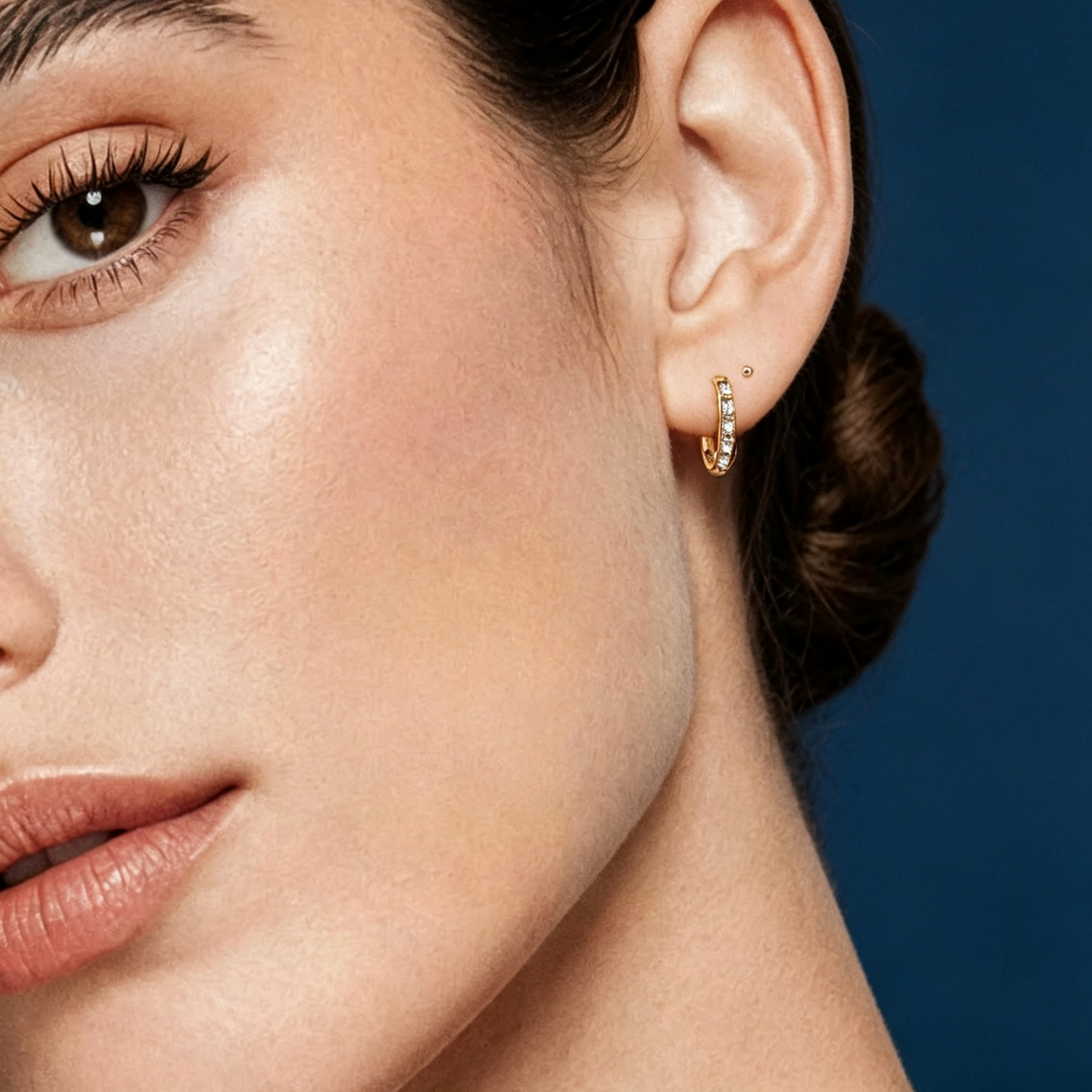 LUCERARO Earrings | Baguette Diamond Hoop Earrings - JE00650