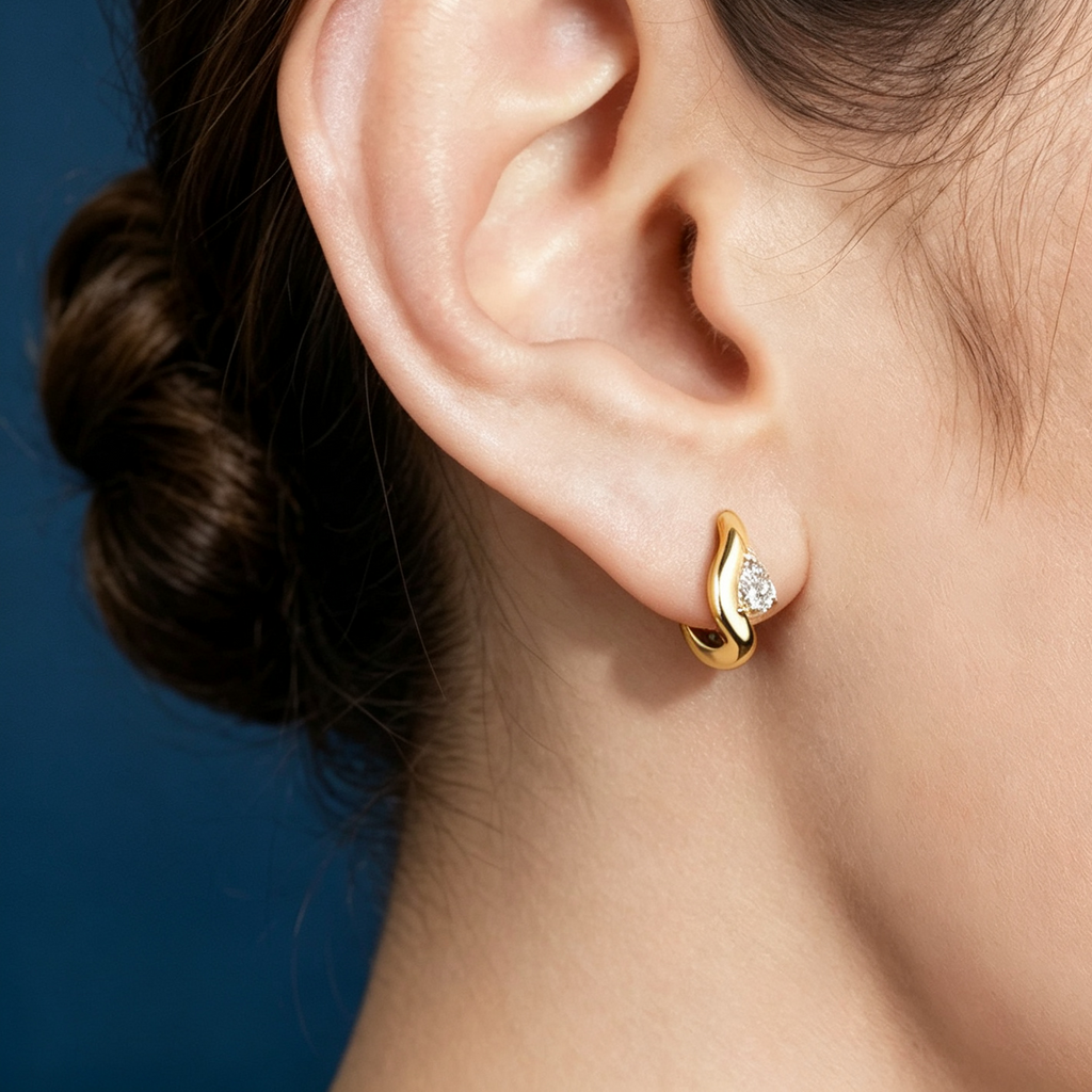 LUCERARO Earrings | Diamond Hoop Earrings - JE00795