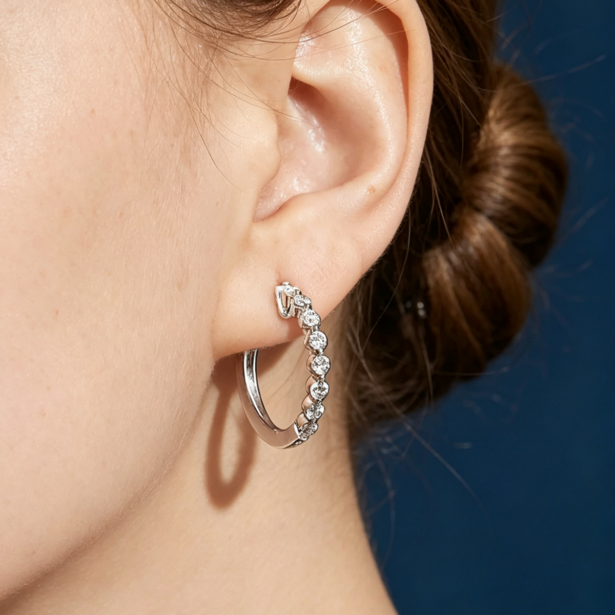 LUCERARO Earrings | Diamond Hoop Earrings - JE01275