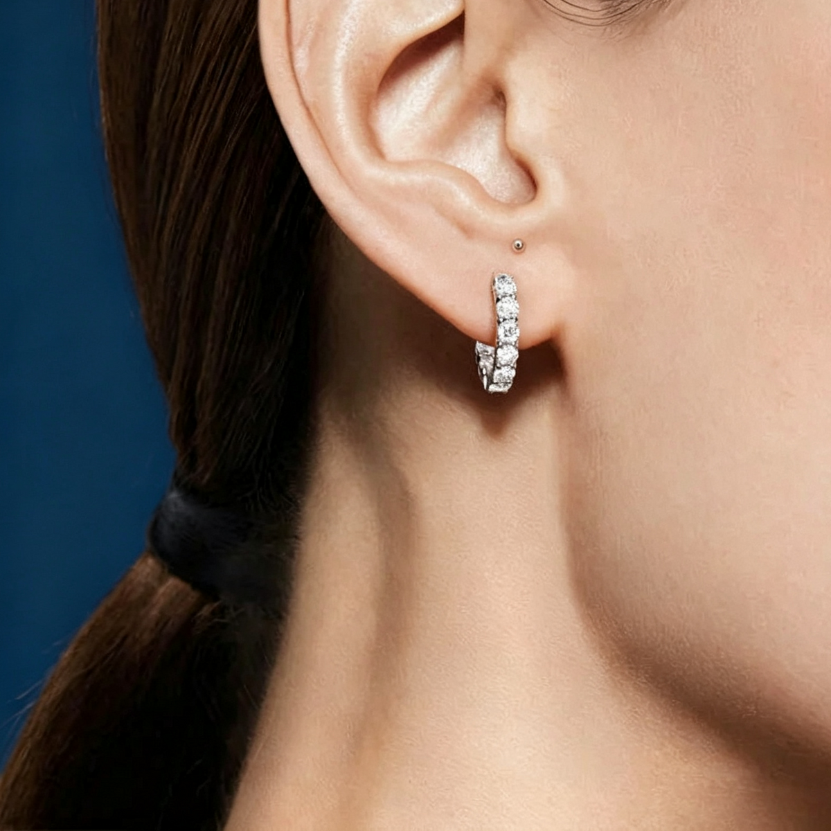 LUCERARO Earrings | Diamond Huggie Earrings - JE01450