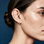 LUCERARO Earrings | Bezel Diamond Huggie Hoop Earrings - JE00825