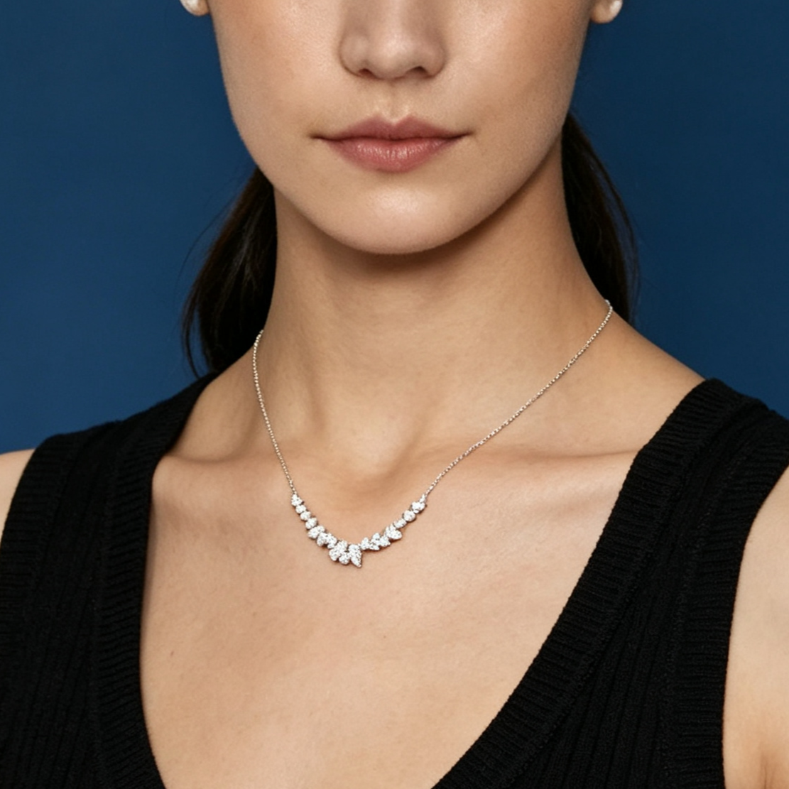 LUCERARO Necklace | Pear Lab-Grown Diamond Fringe Necklace 1 1/2 ct. tw.