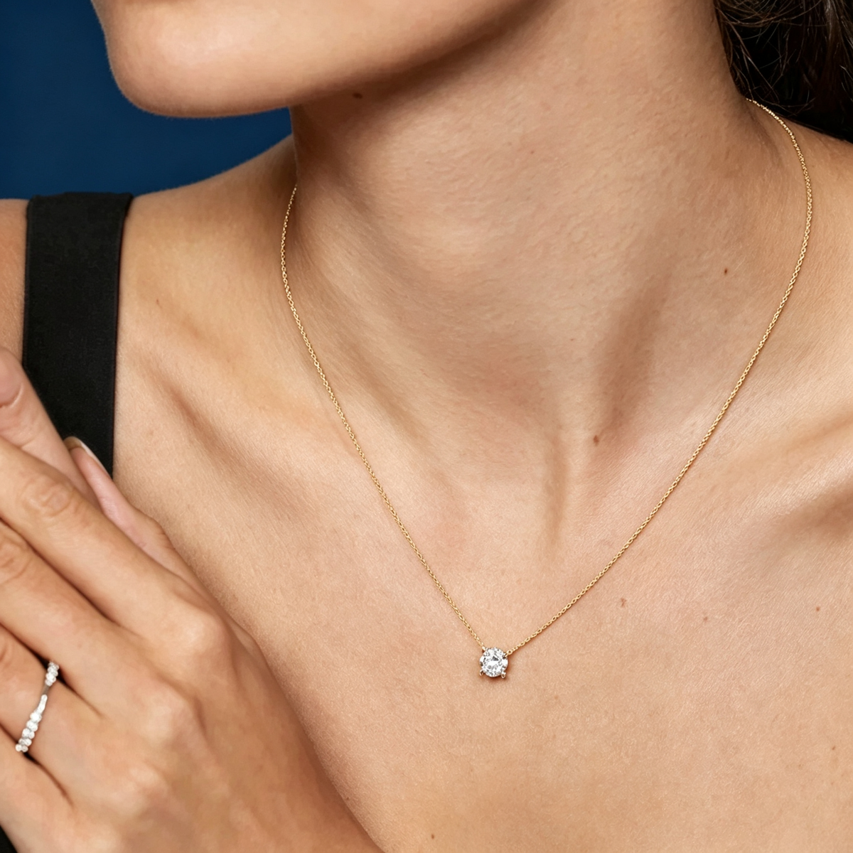 LUCERARO Necklace | Round Lab-Grown Diamond Solitaire Necklace 1 ct. tw.