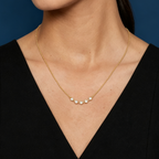 LUCERARO Necklace | Round Lab-Grown Diamond Station Necklace 1/2 ct. tw.