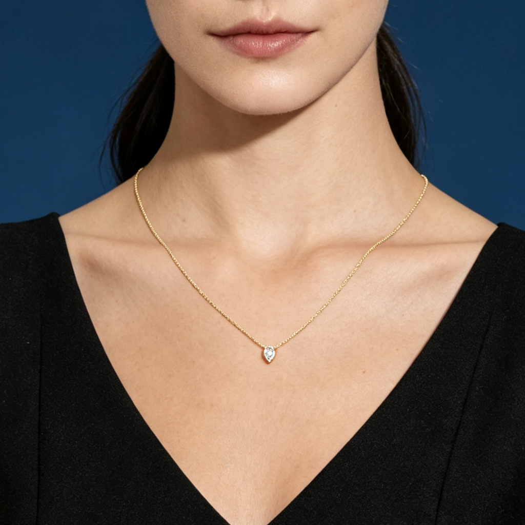 LUCERARO Necklace | Pear Lab-Grown Diamond Bezel Necklace 1/4 ct. tw.