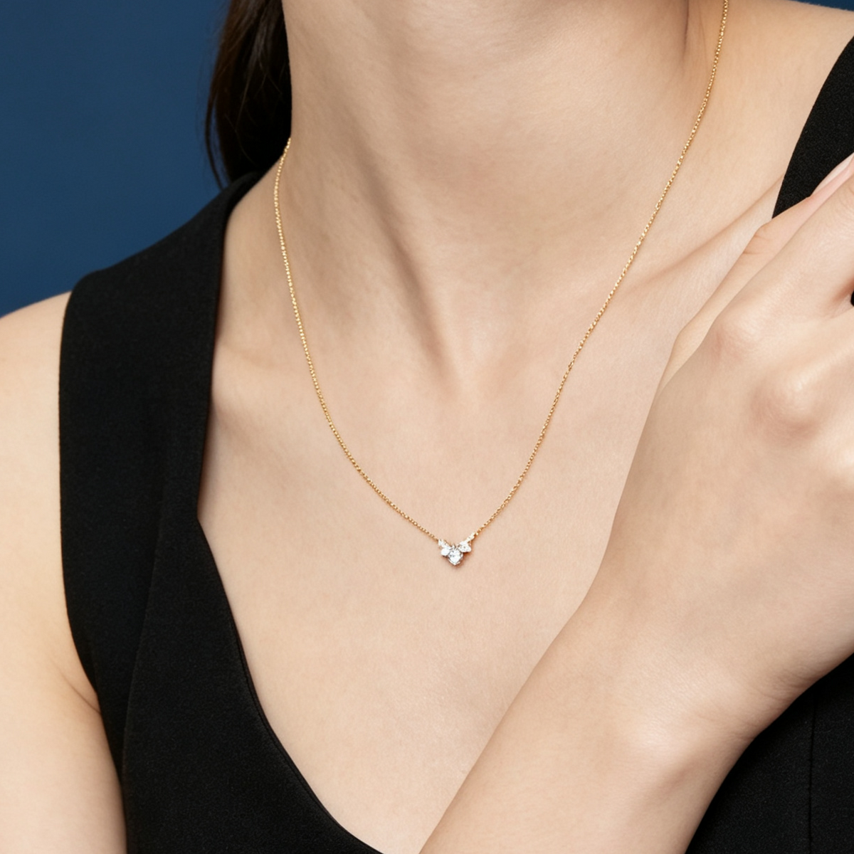LUCERARO Necklace | Five-Stone Round Lab-Grown Diamond Necklace 1/3 ct. tw.