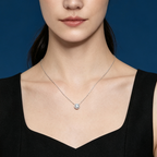 LUCERARO Necklace | Round Lab-Grown Diamond Halo Necklace 2/5 ct. tw.