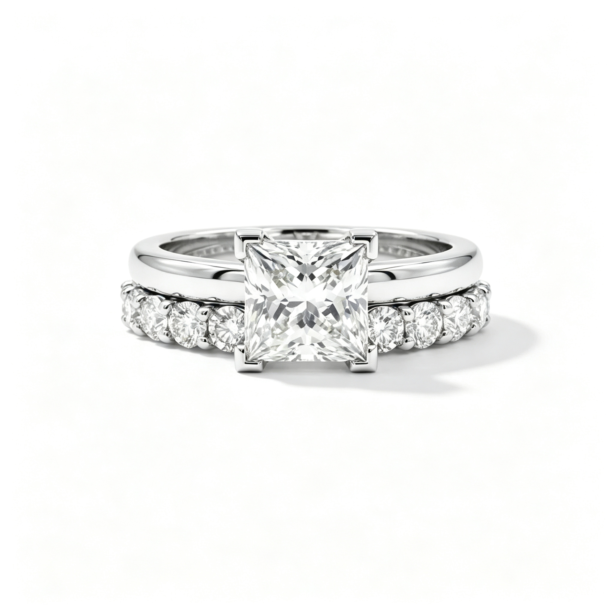 LUCERARO Stacking | Princess & Cuff Diamond Ring - SR02464