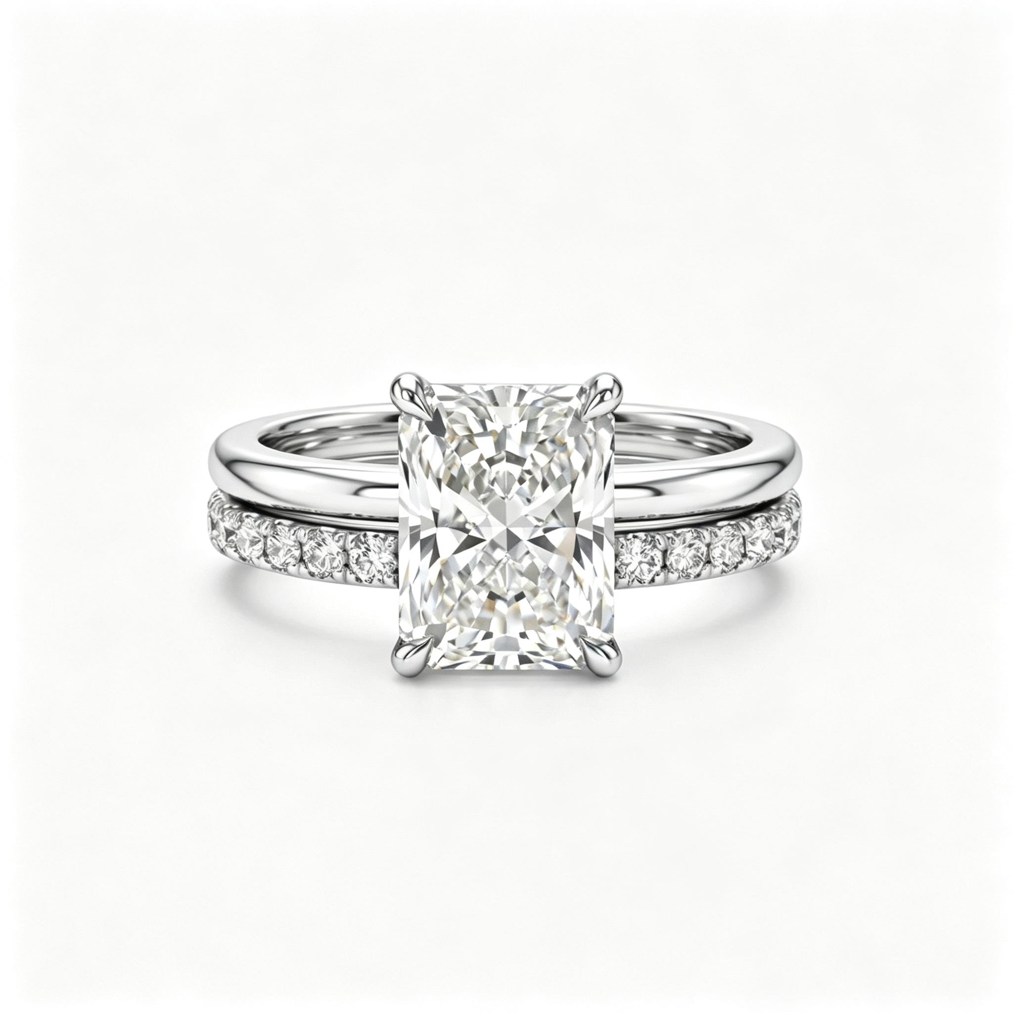 LUCERARO Stacking | Radiant & Cuff Diamond Ring - SR02200