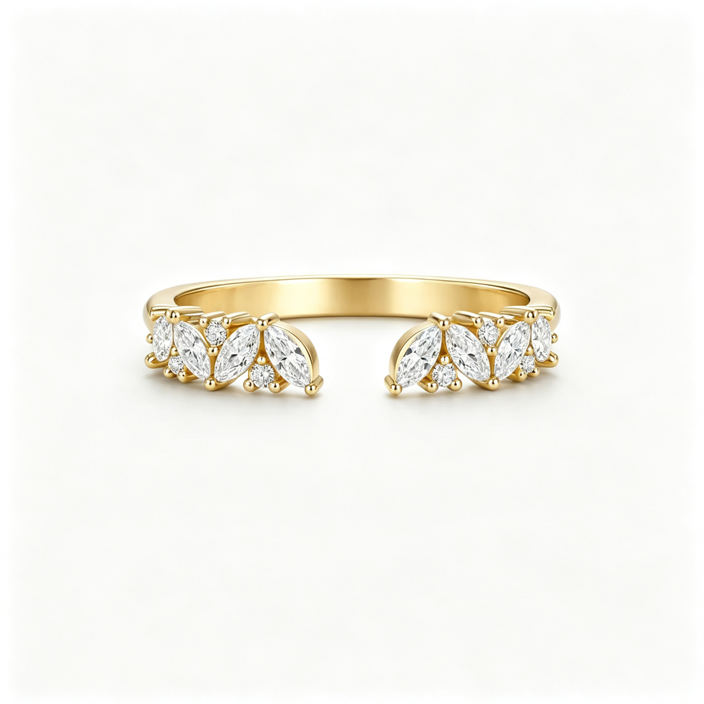 LUCERARO Stacking | Marquise & Cuff Diamond Ring - SR02456