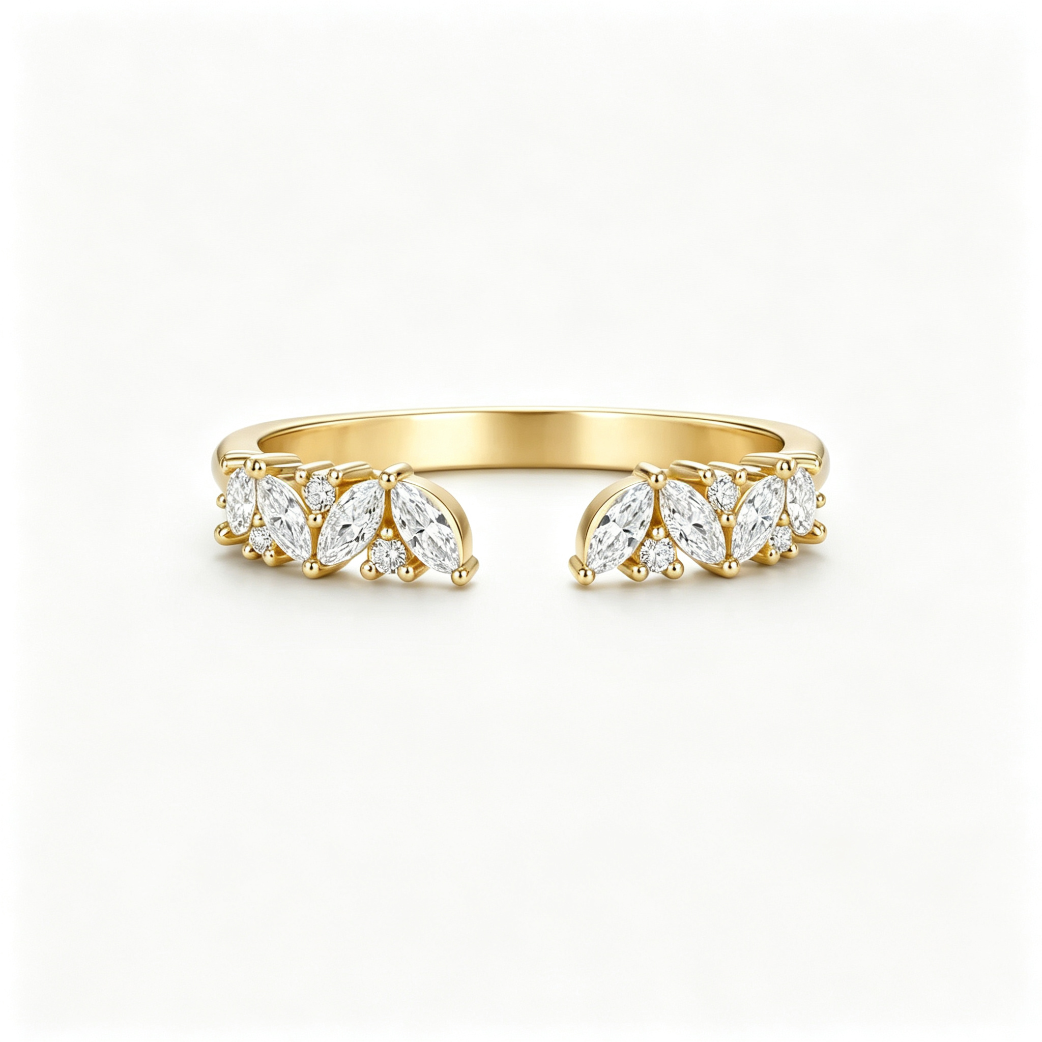 LUCERARO Stacking | Marquise & Cuff Diamond Ring - SR02456