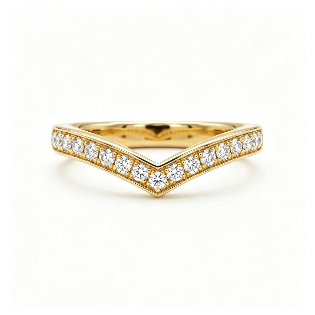LUCERARO Stacking | Oval & V-shaped Diamond Ring - SR03688