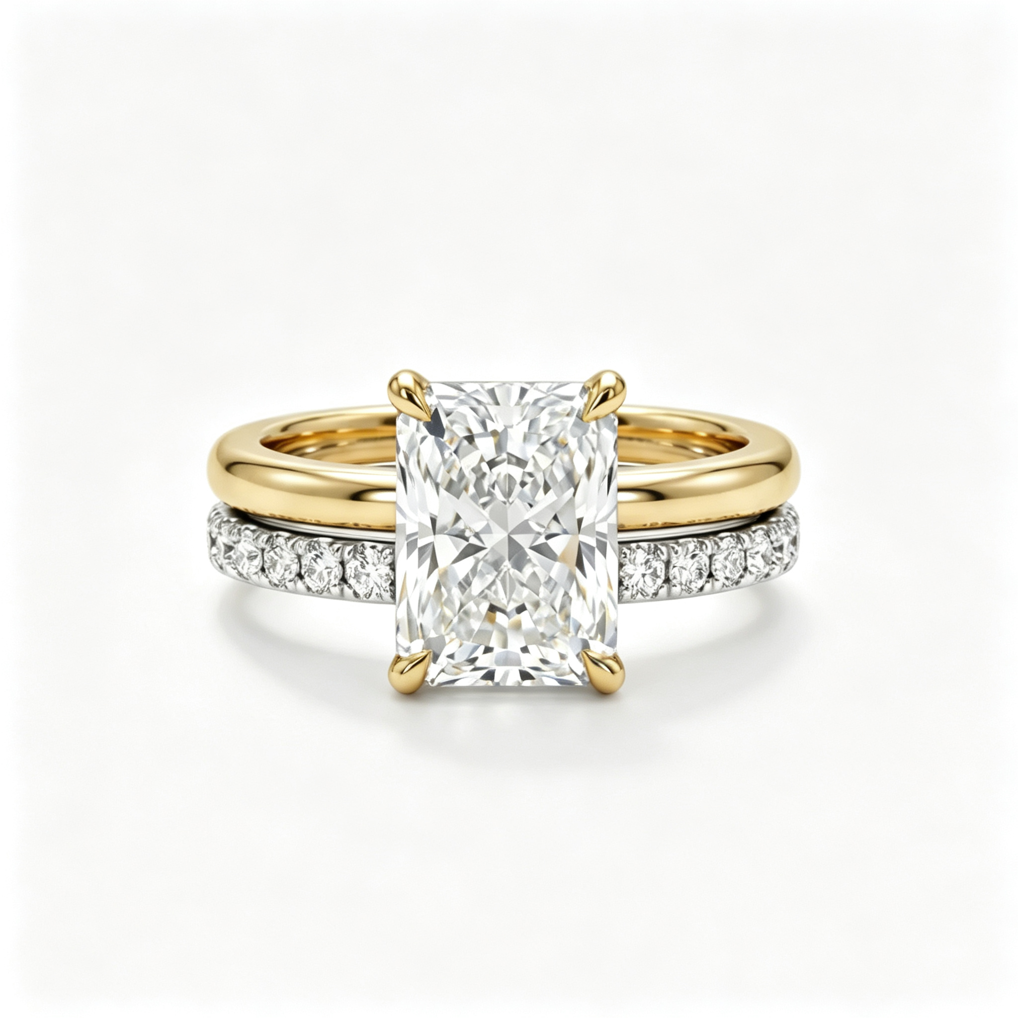 LUCERARO Stacking | Radiant & Cuff Diamond Ring - SR02200