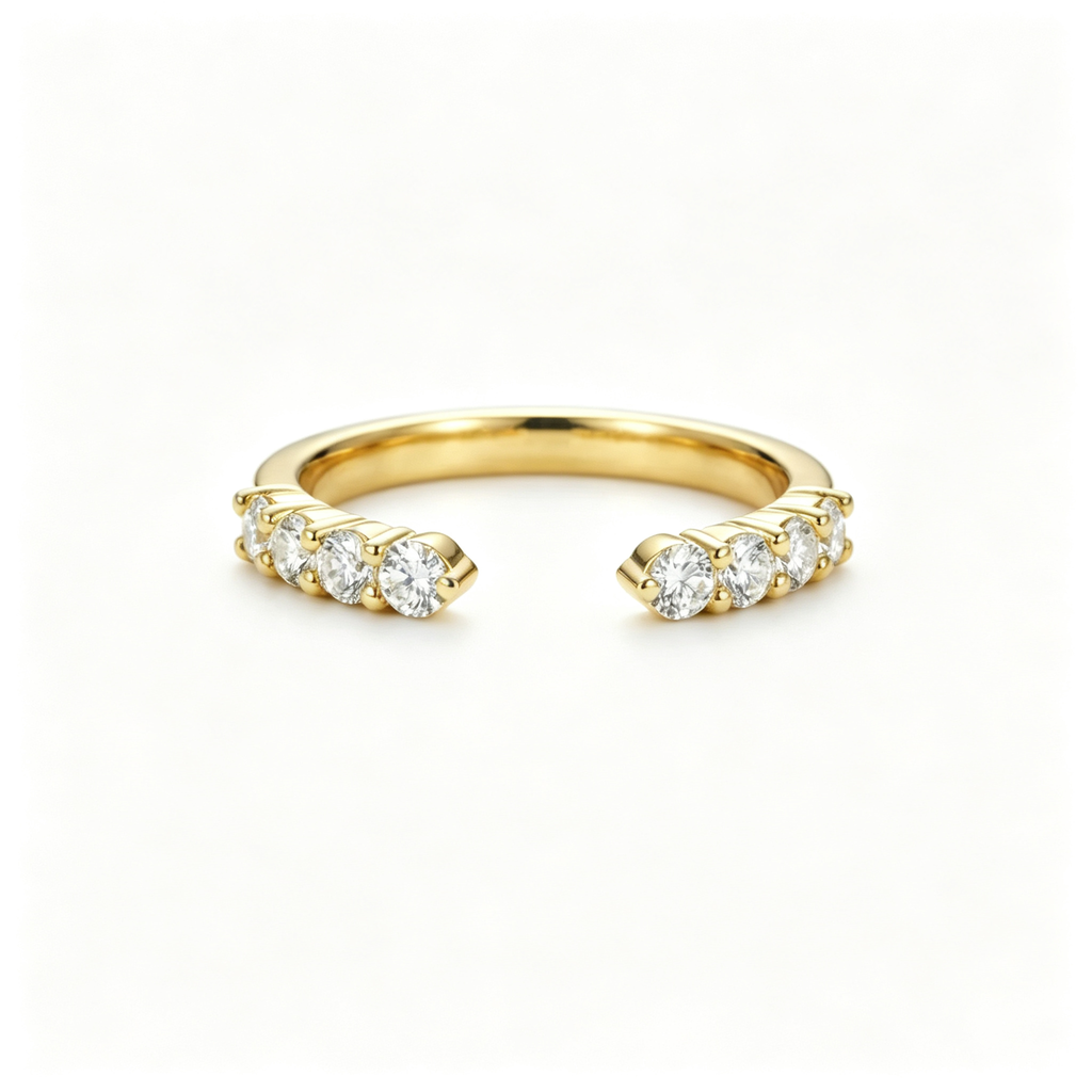 LUCERARO Stacking | Princess & Cuff Diamond Ring - SR02464