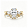 LUCERARO Stacking | Oval & V-shaped Diamond Ring - SR03688