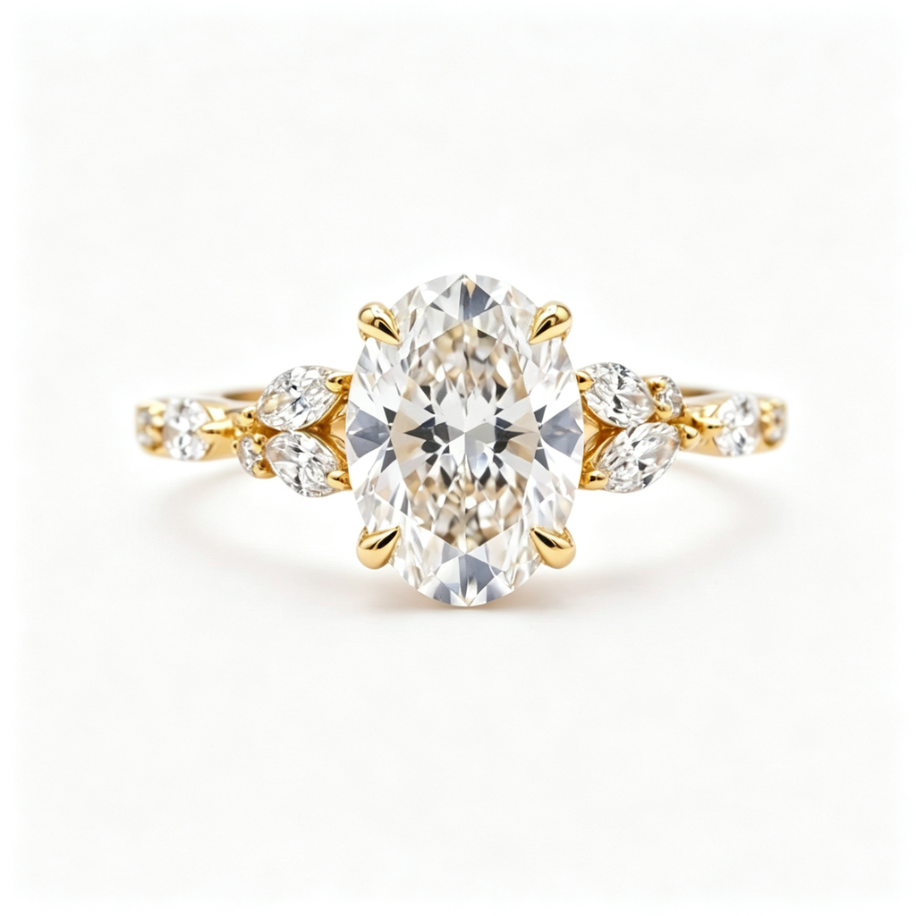 LUCERARO Stacking | Oval & Cuff Diamond Ring - SR02488