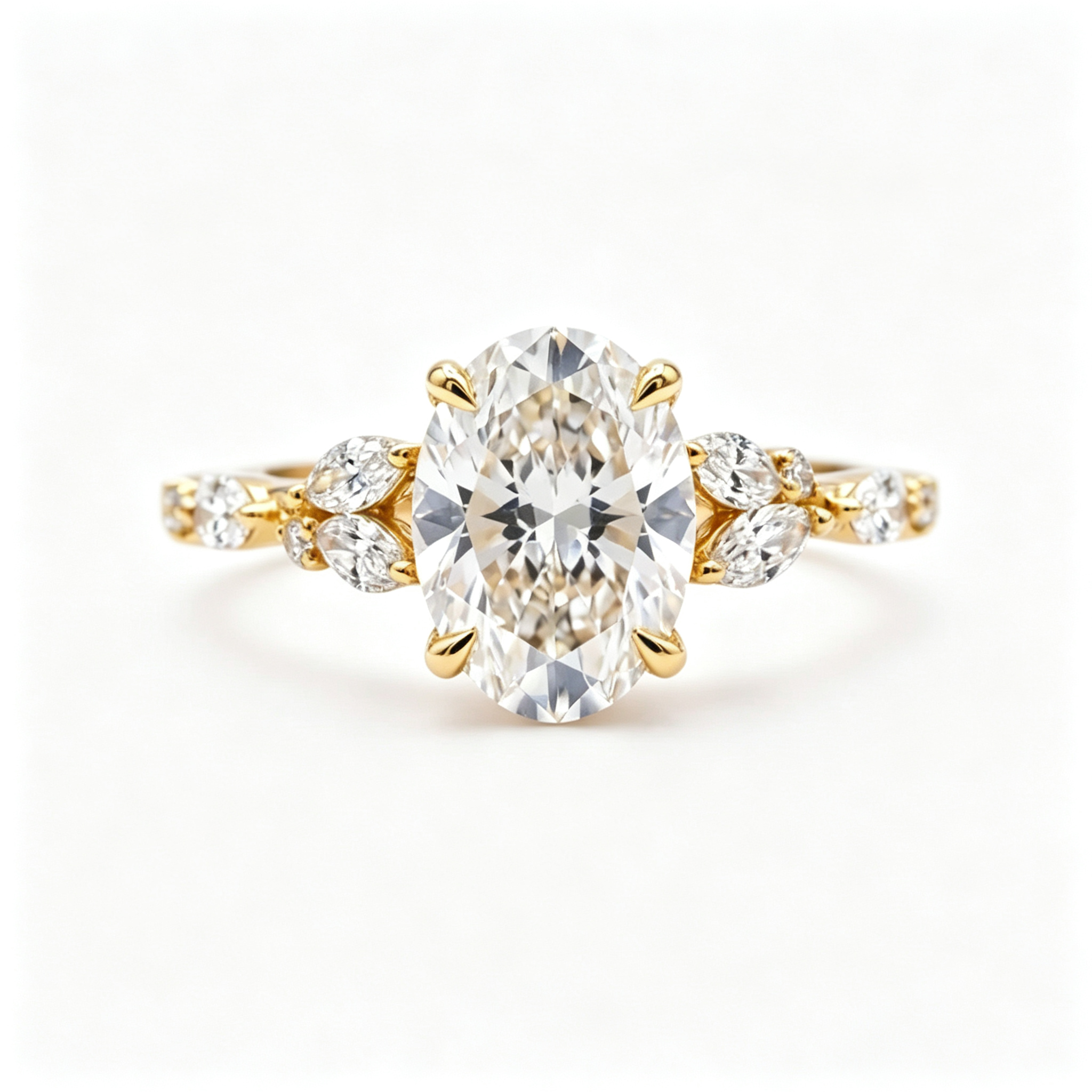 LUCERARO Stacking | Oval & Cuff Diamond Ring - SR02488