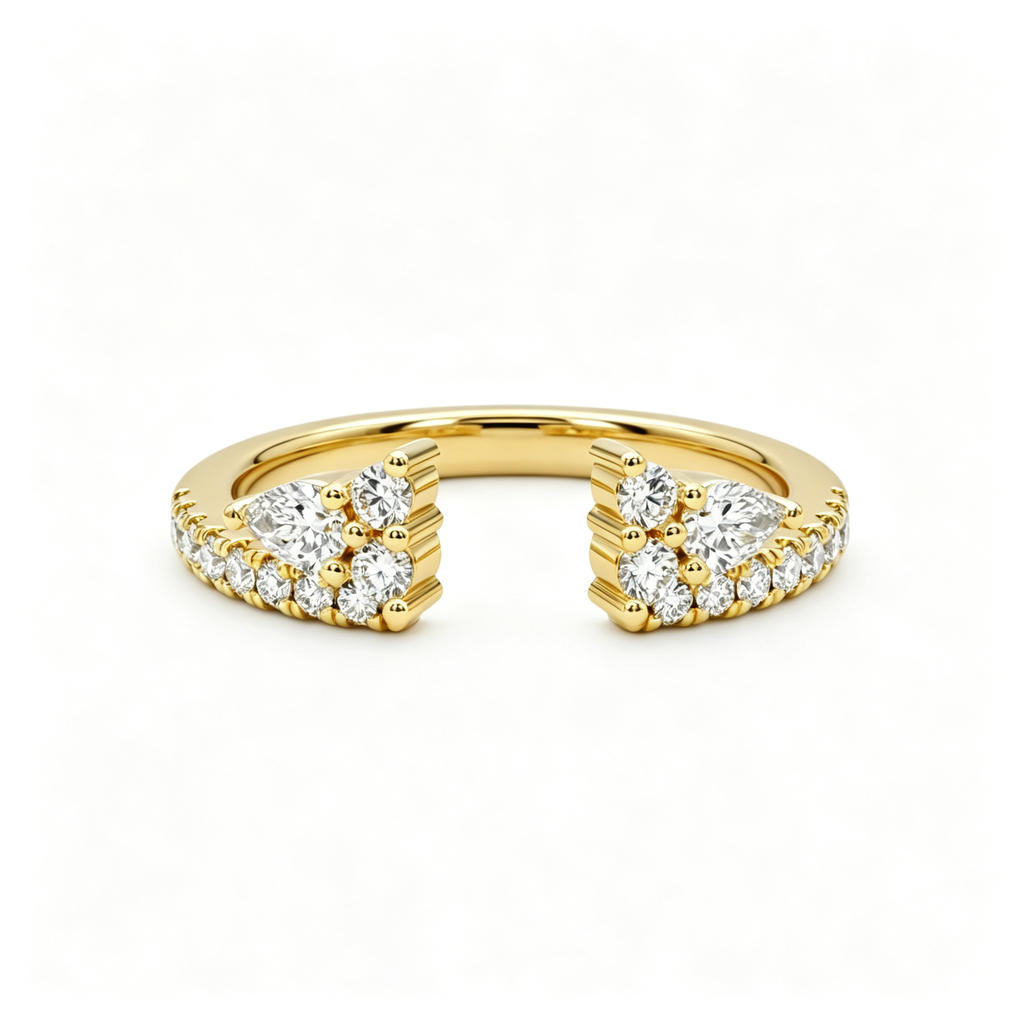 LUCERARO Stacking | Oval & Cuff Diamond Ring - SR02648