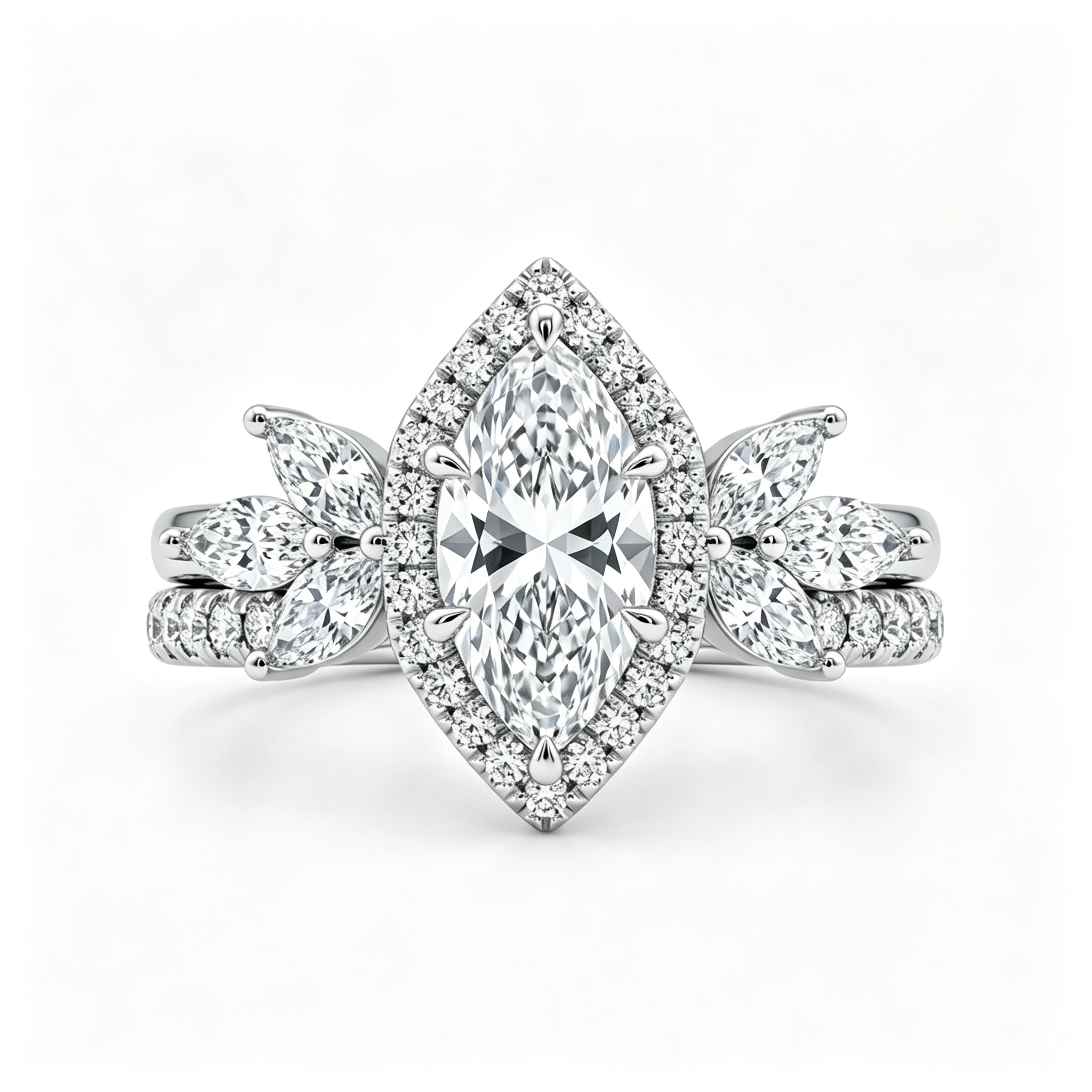 LUCERARO Stacking | Marquise & Cuff Diamond Ring - SR02695