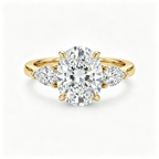 LUCERARO Stacking | Oval & V-shaped Diamond Ring - SR03688