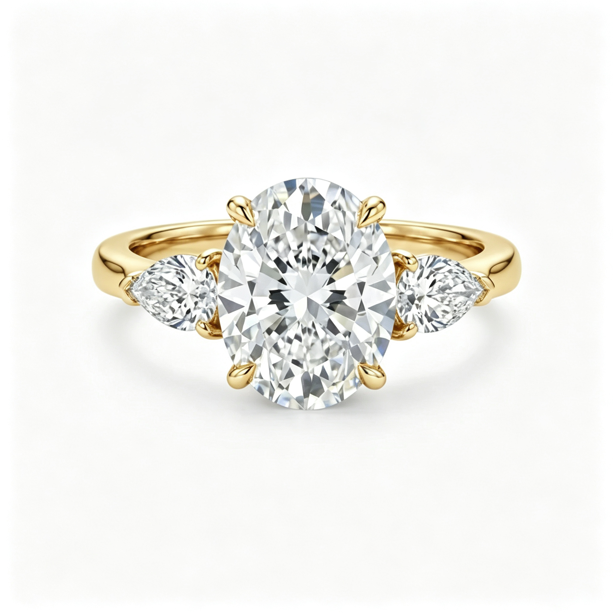 LUCERARO Stacking | Oval & V-shaped Diamond Ring - SR03688