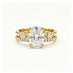 LUCERARO Stacking | Oval & Cuff Diamond Ring - SR02648