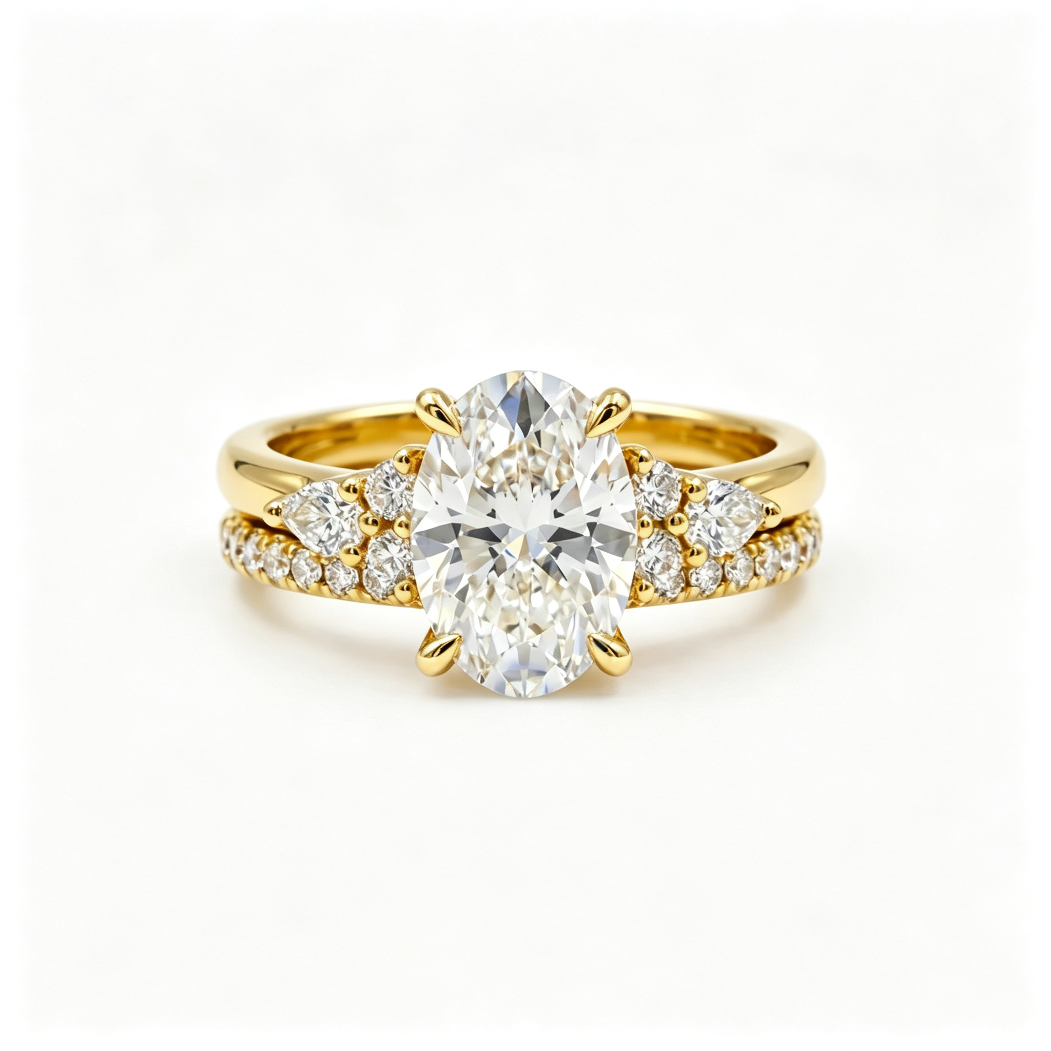 LUCERARO Stacking | Oval & Cuff Diamond Ring - SR02648