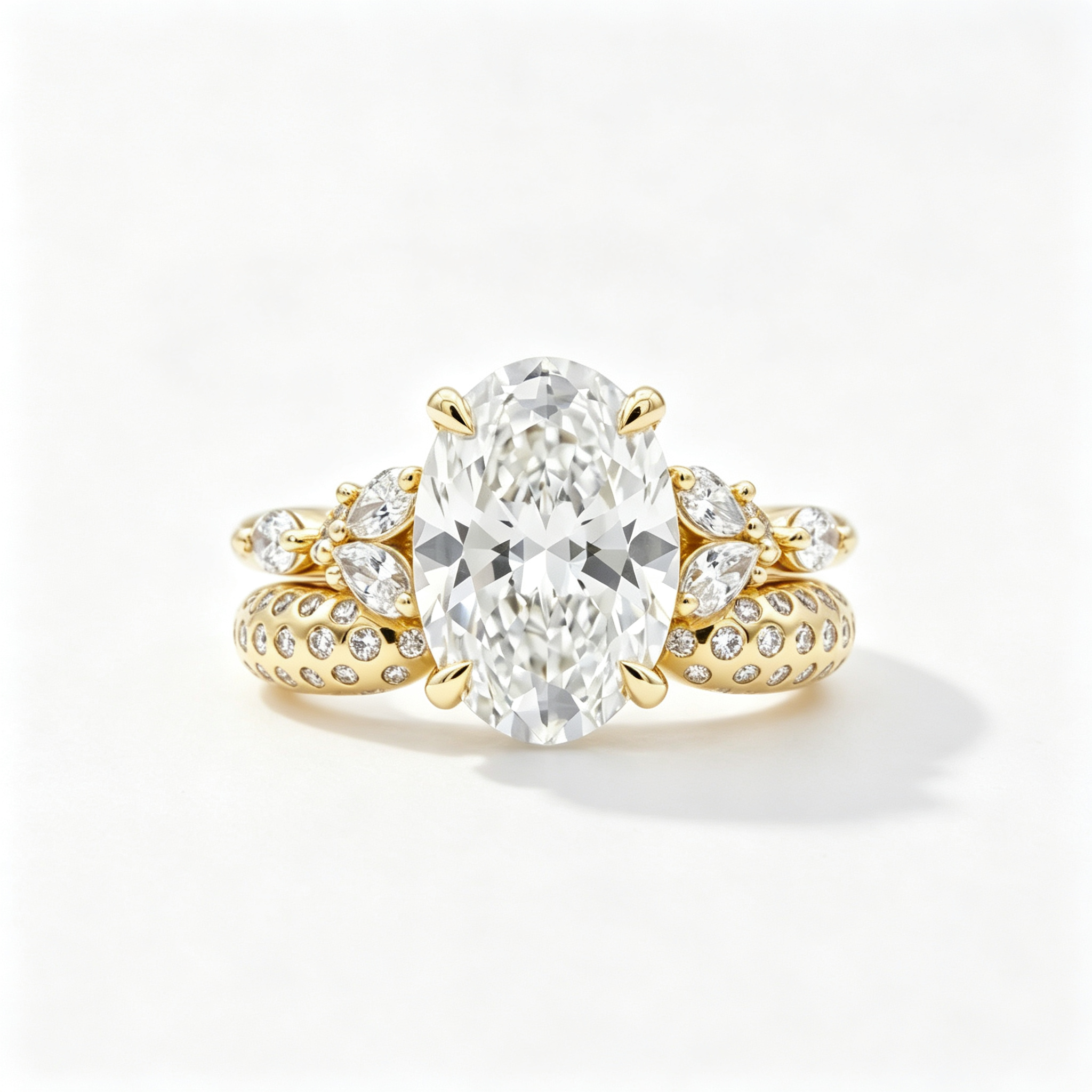 LUCERARO Stacking | Oval & Cuff Diamond Ring - SR02488